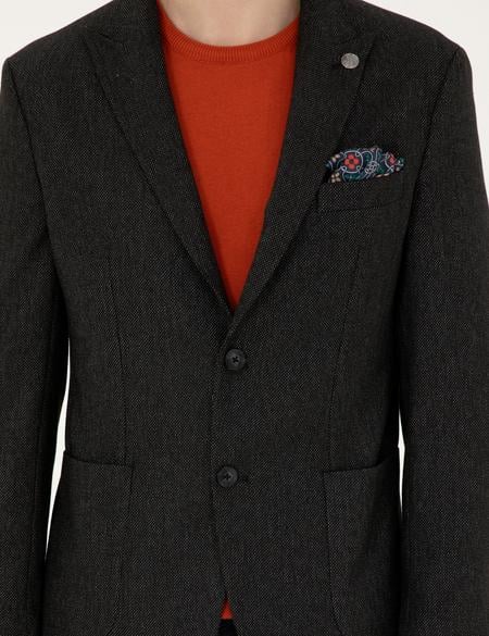 Siyah Slim Fit Ceket - 50292174005