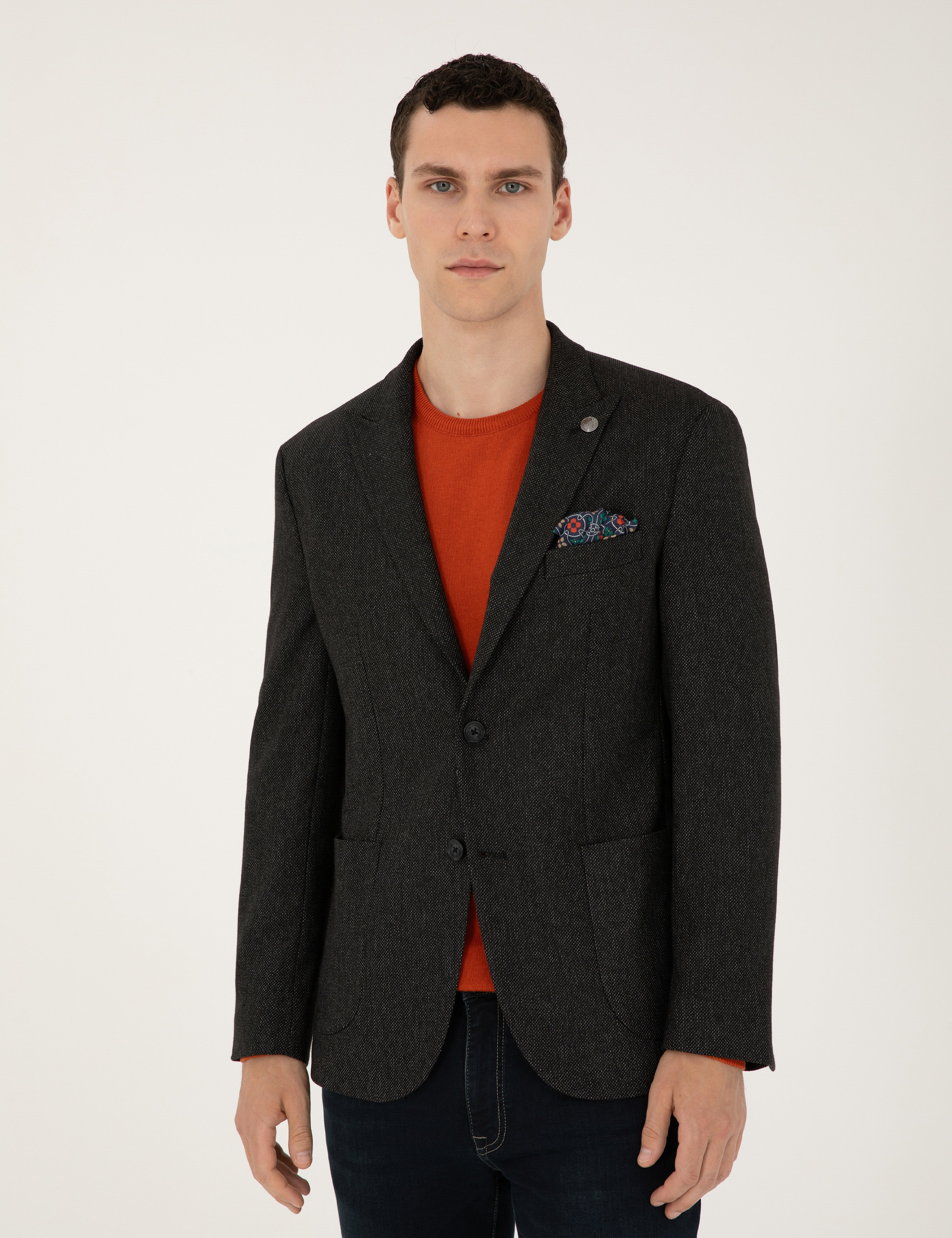 Siyah Slim Fit Ceket - Image 3