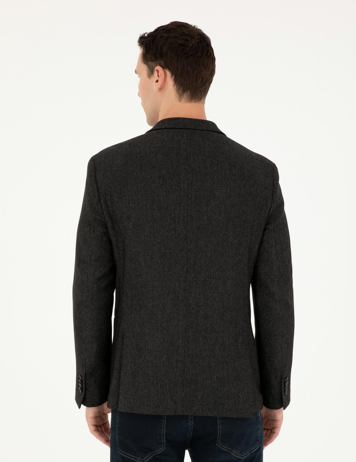 Siyah Slim Fit Ceket - 50292174005