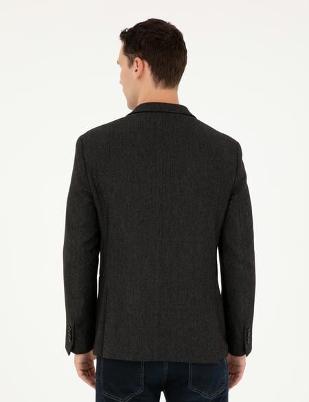 Siyah Slim Fit Ceket - 50292174005