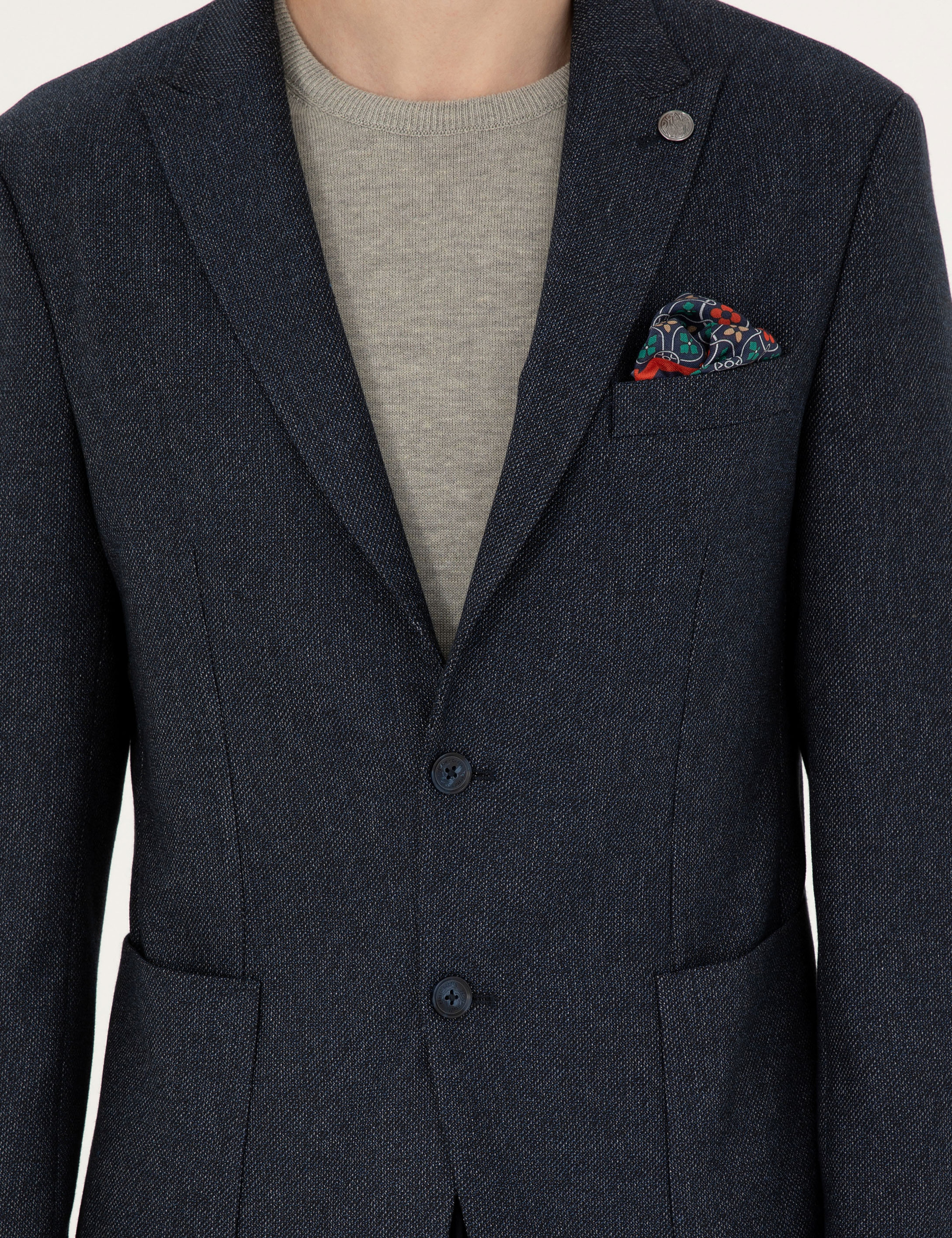 Lacivert Slim Fit Ceket - Image 6