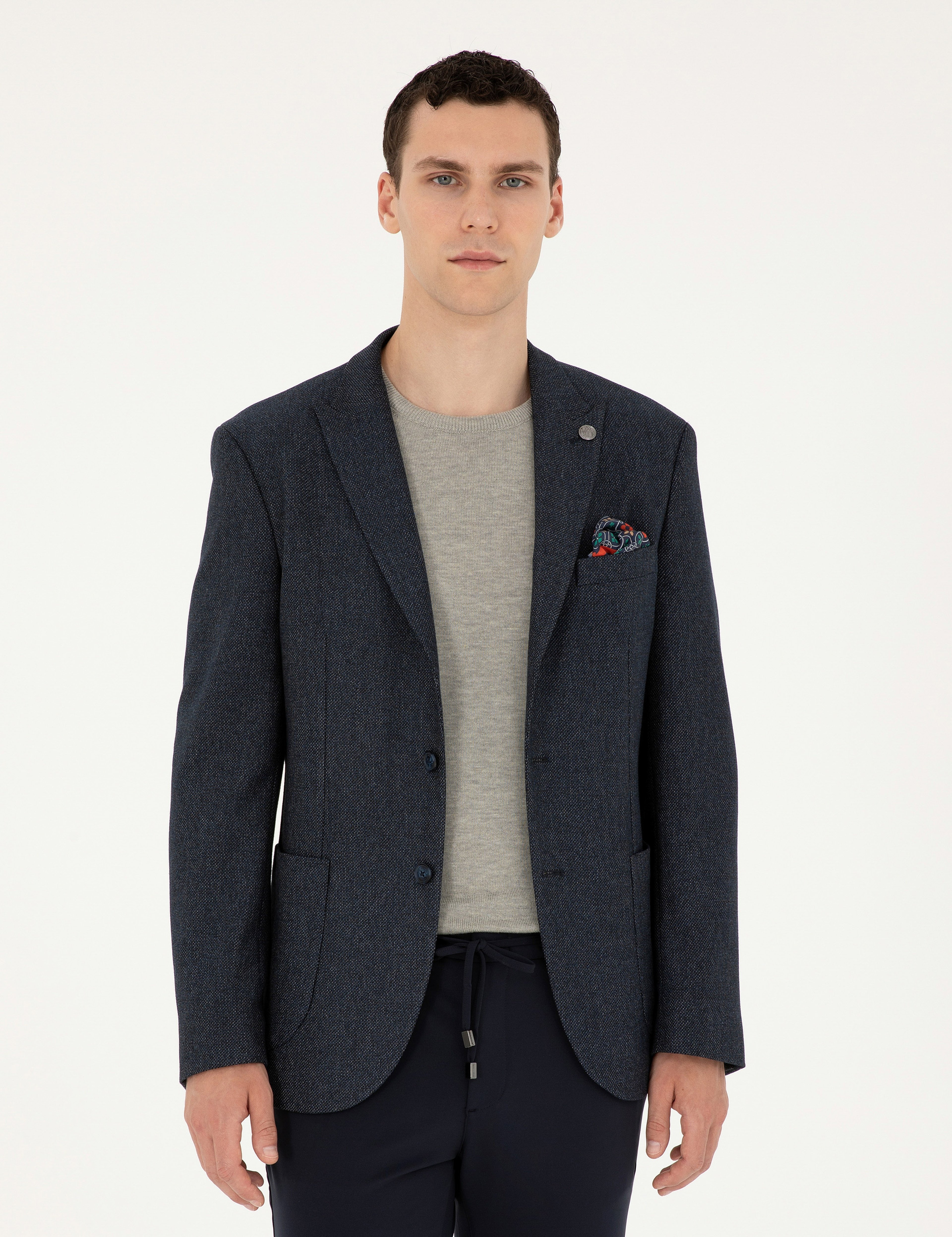 Lacivert Slim Fit Ceket - Image 1