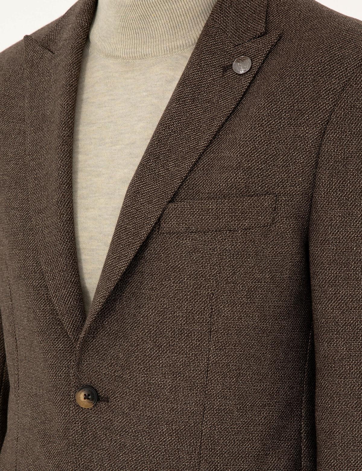 Kahverengi Slim Fit Ceket - 50292174116