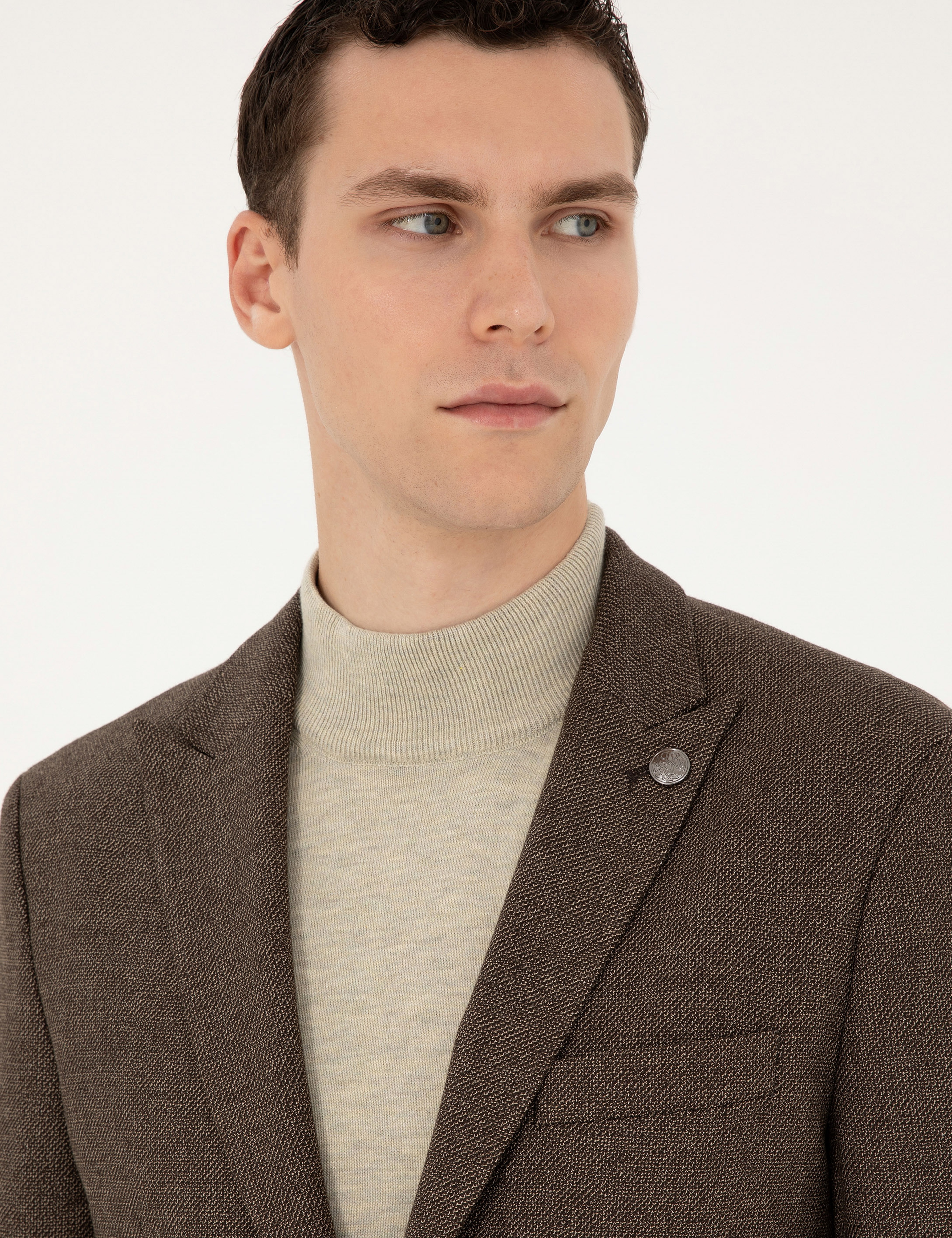 Kahverengi Slim Fit Ceket - Image 2