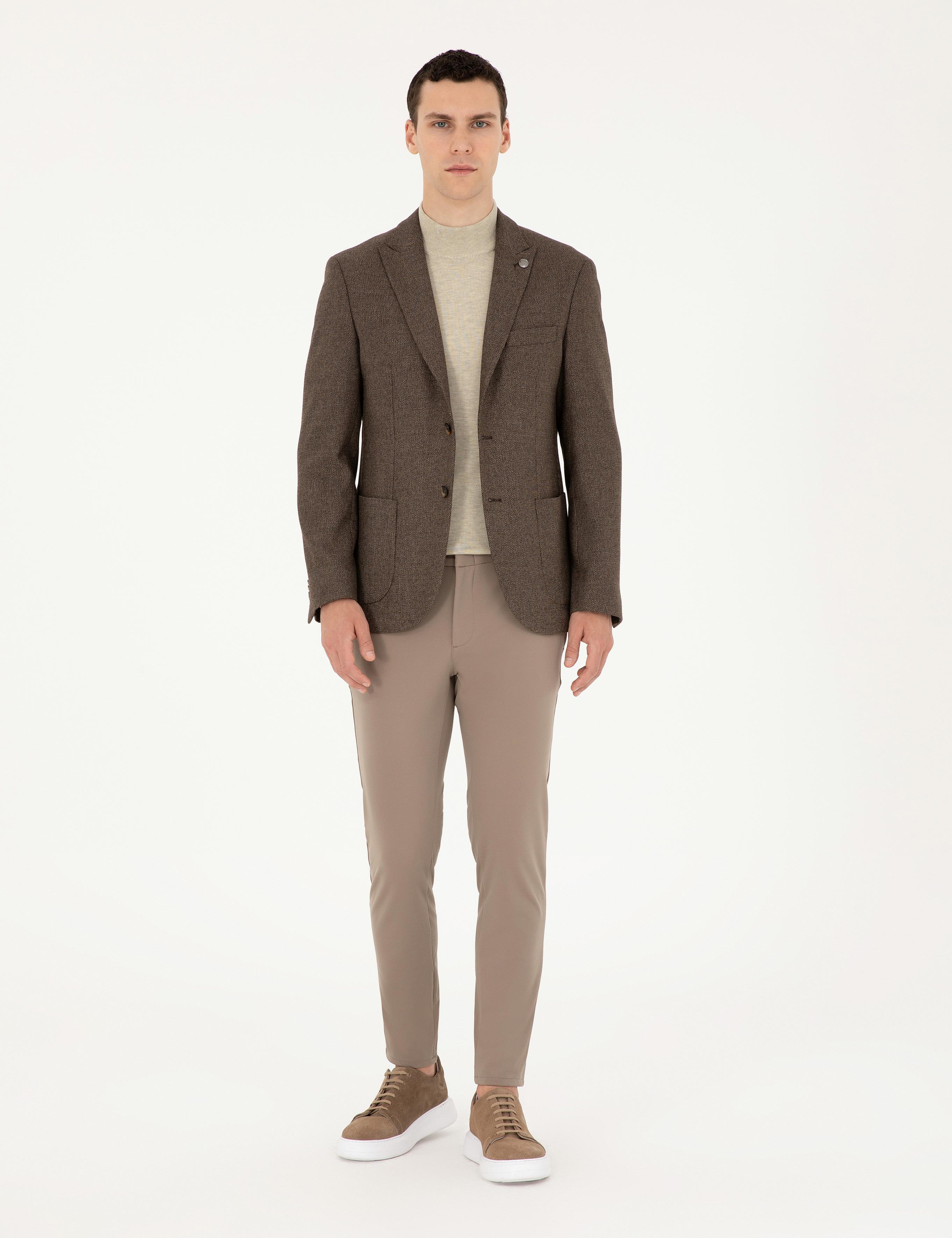 Kahverengi Slim Fit Ceket