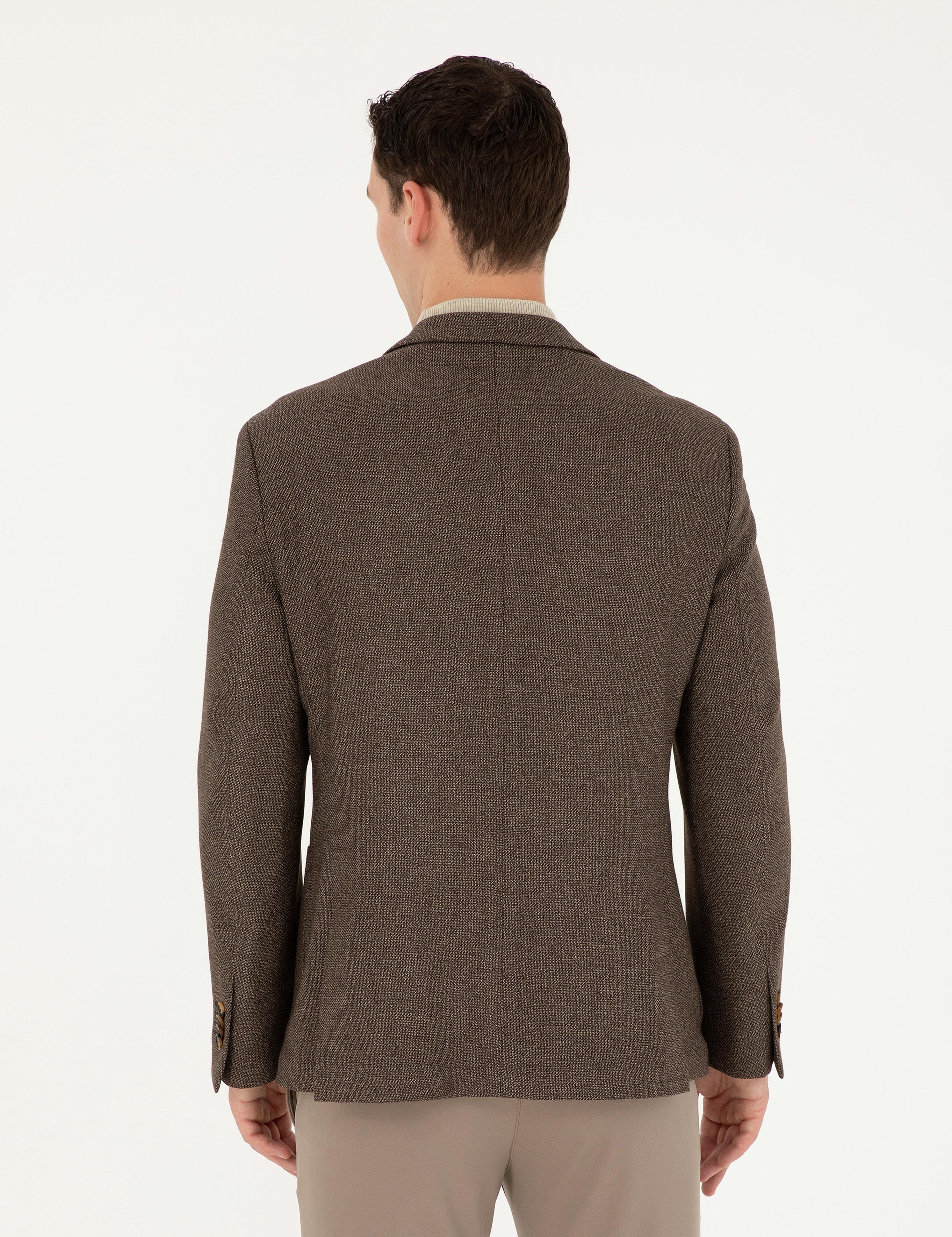 Kahverengi Slim Fit Ceket