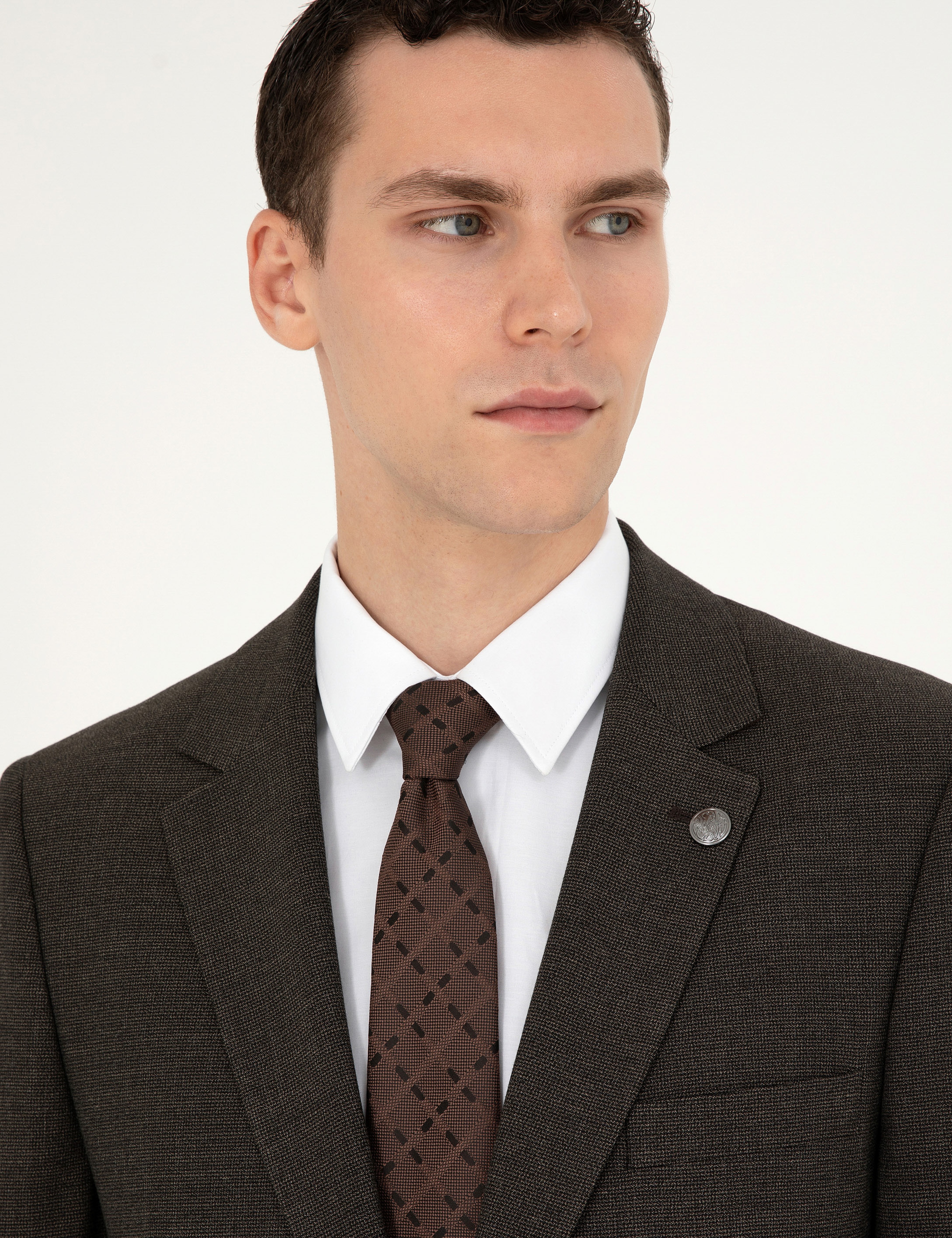 Kahverengi Slim Fit Takım Elbise