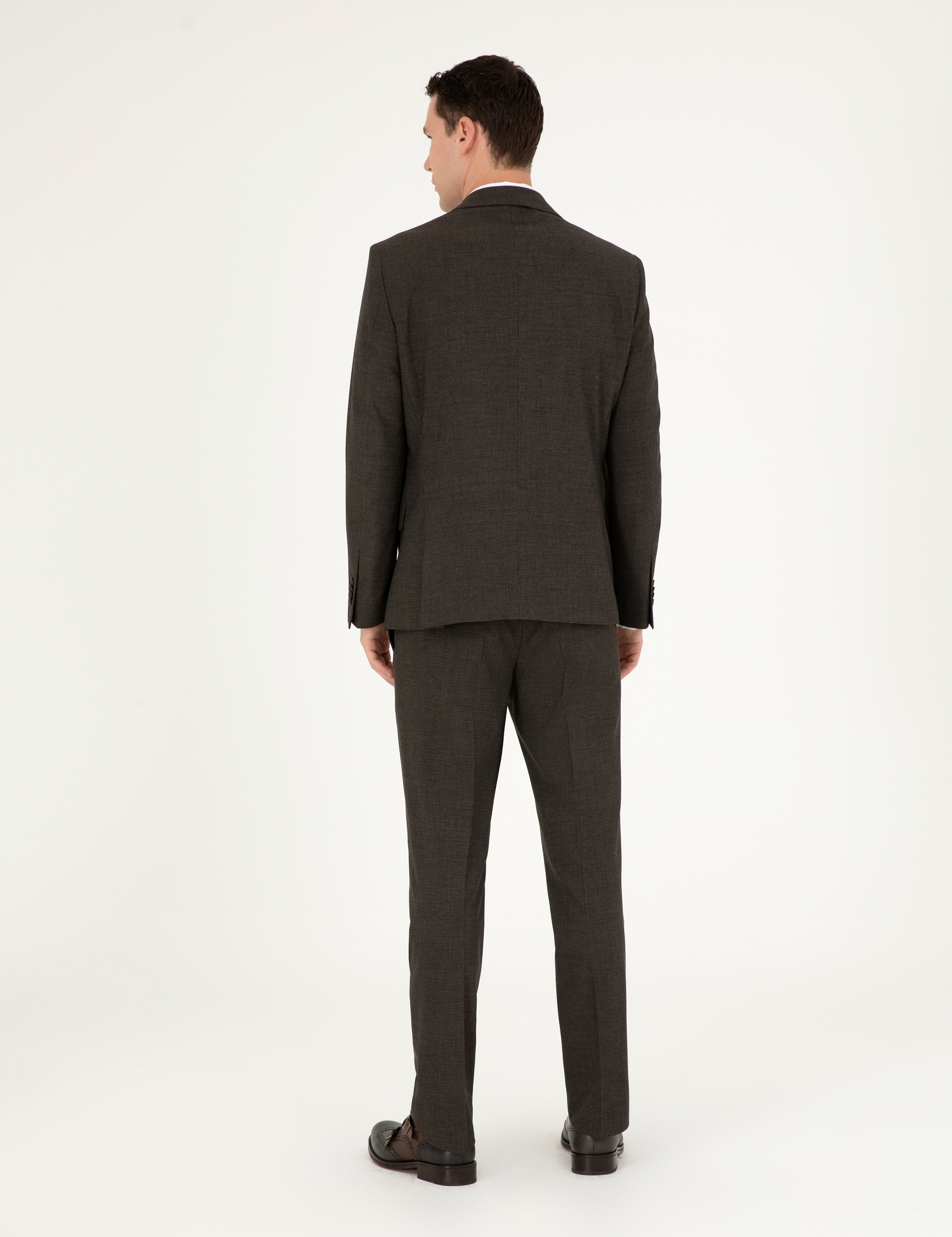Kahverengi Slim Fit Takım Elbise - Image 5