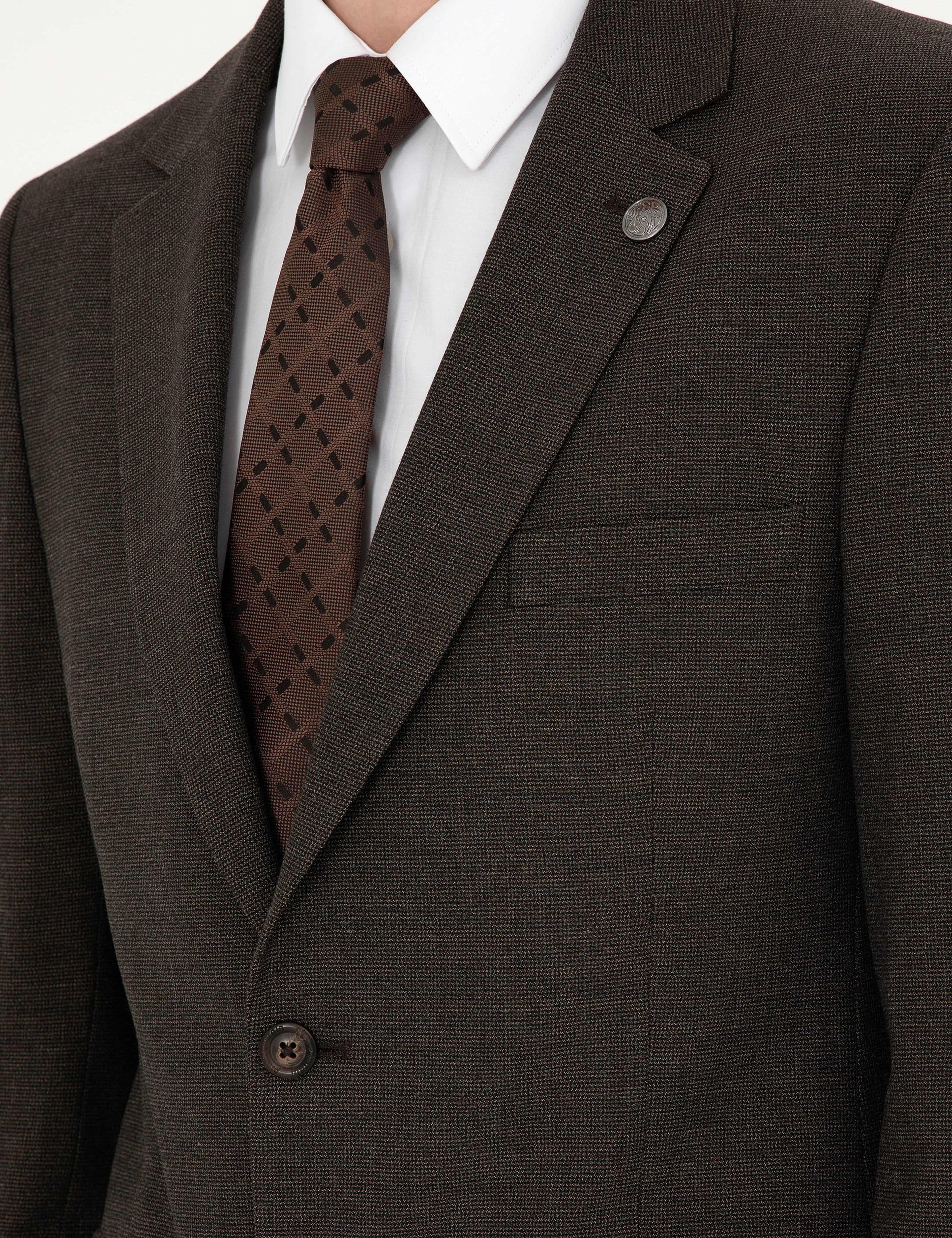 Kahverengi Slim Fit Takım Elbise - Image 7
