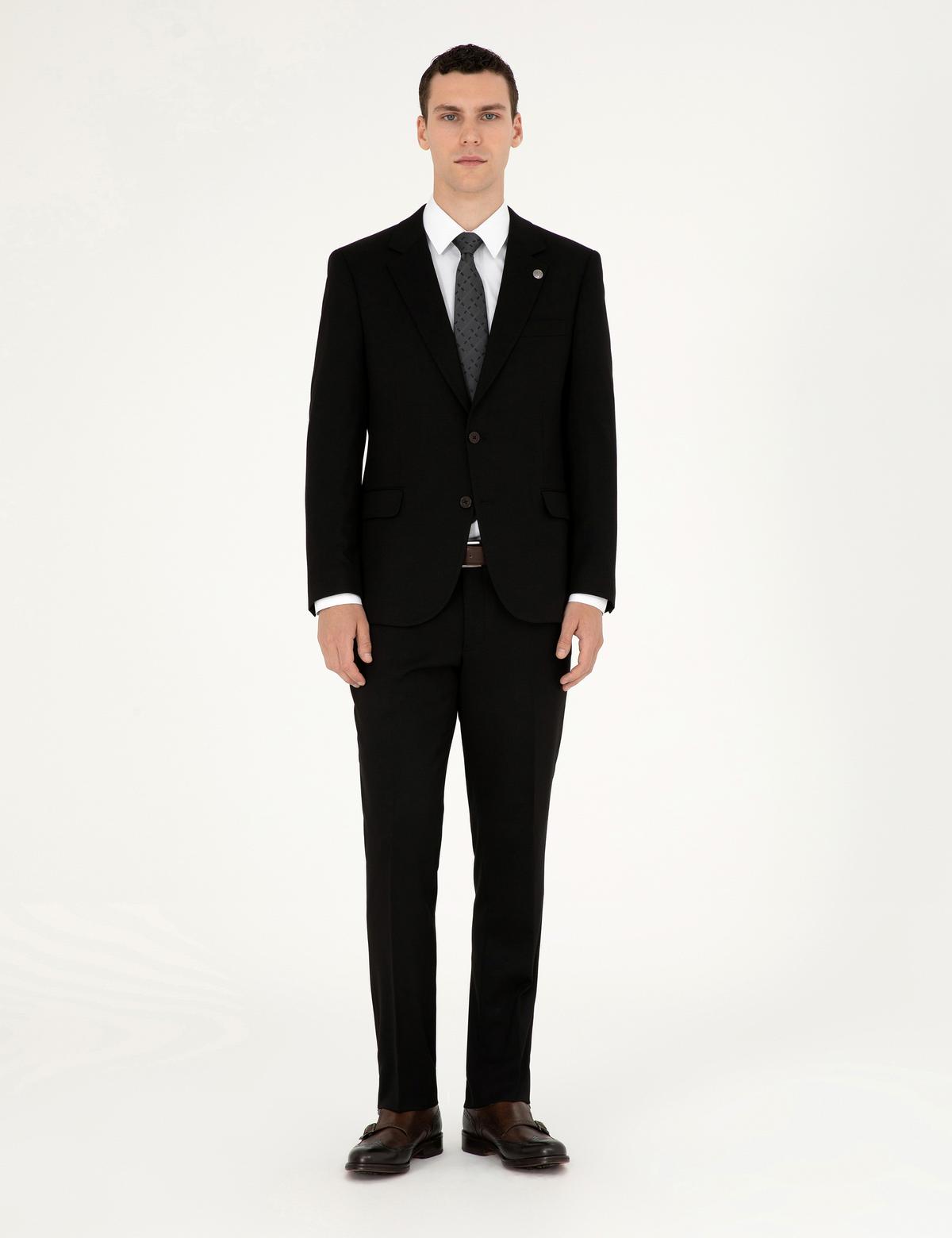 Siyah Slim Fit Takım Elbise