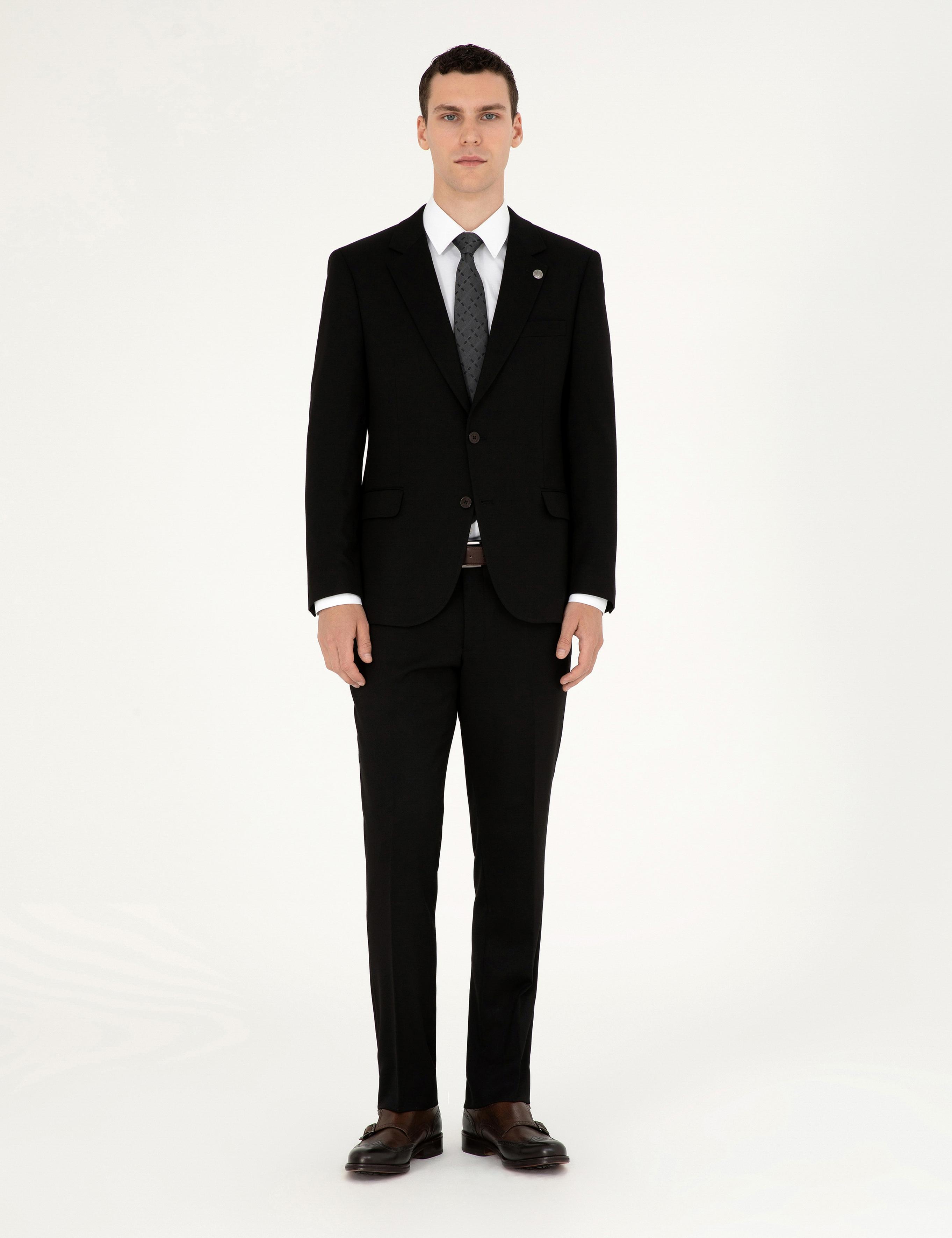 Siyah Slim Fit Takım Elbise