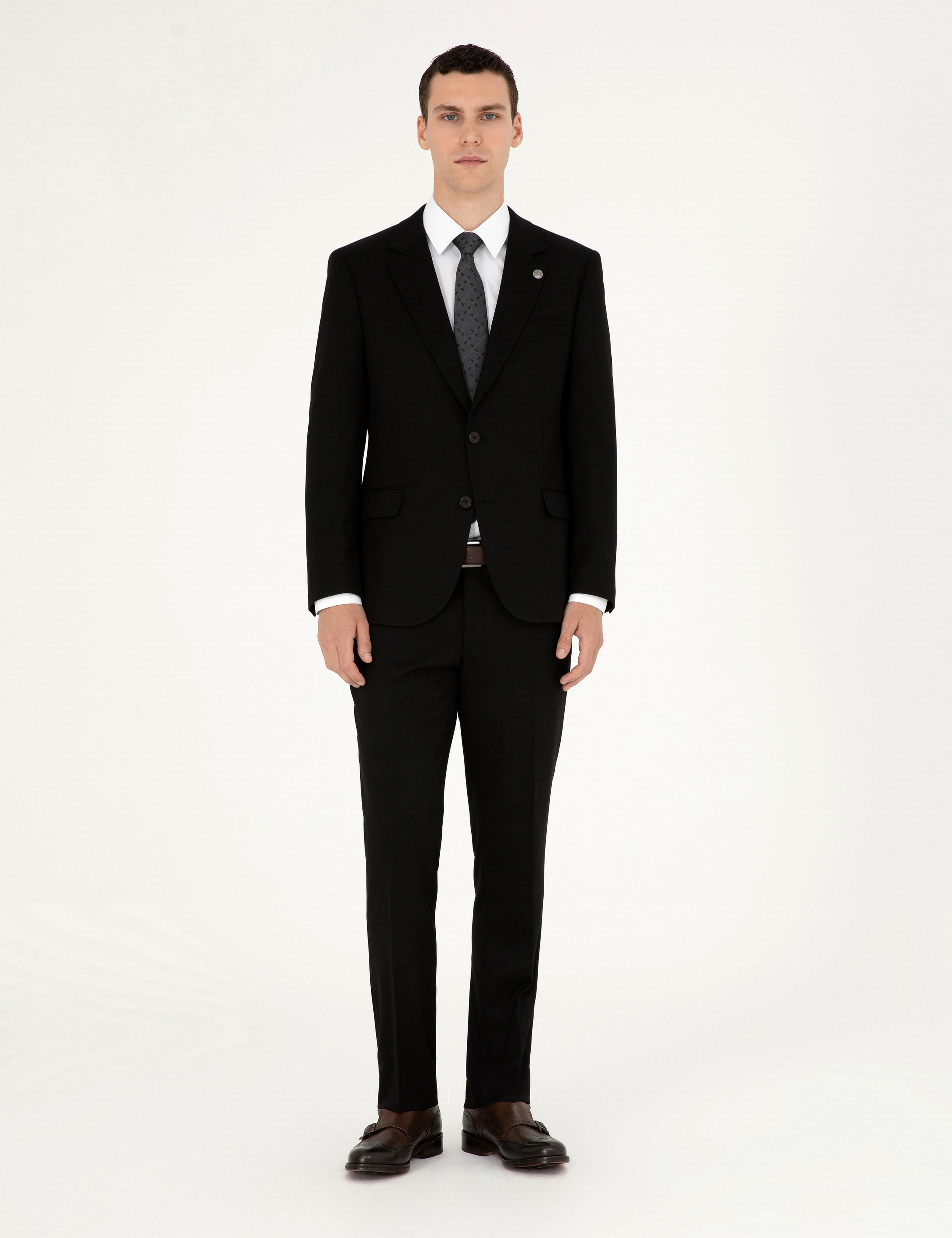 Siyah Slim Fit Takım Elbise - Image 1