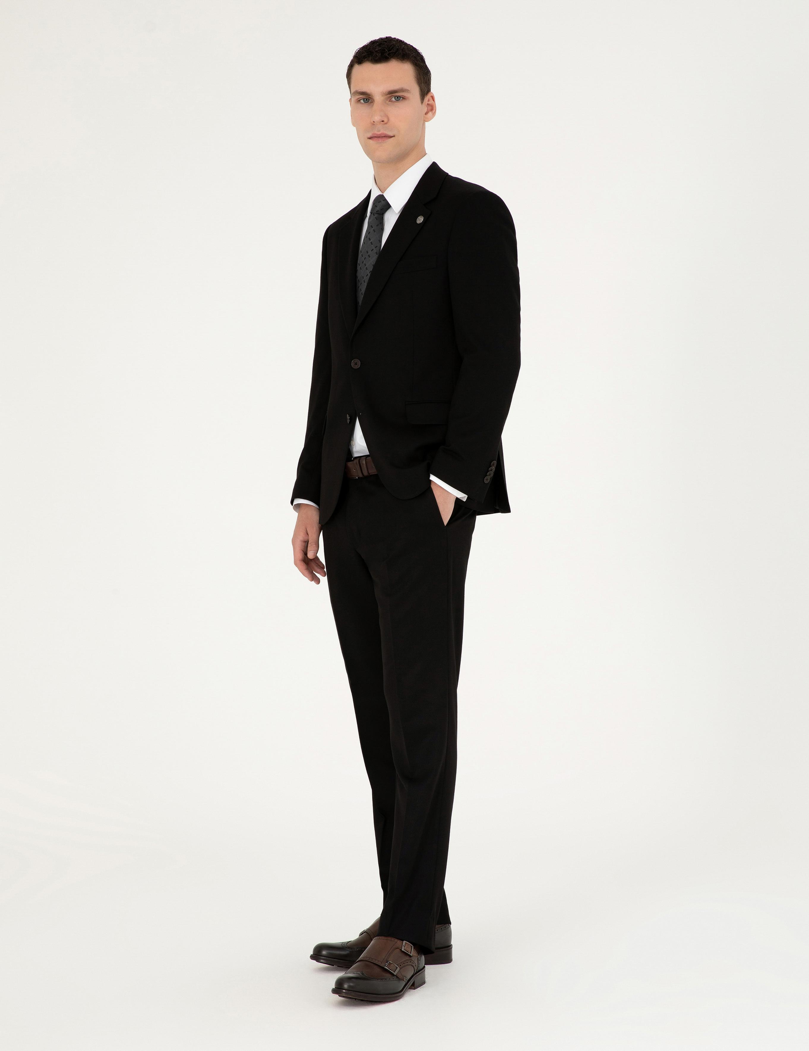 Siyah Slim Fit Takım Elbise