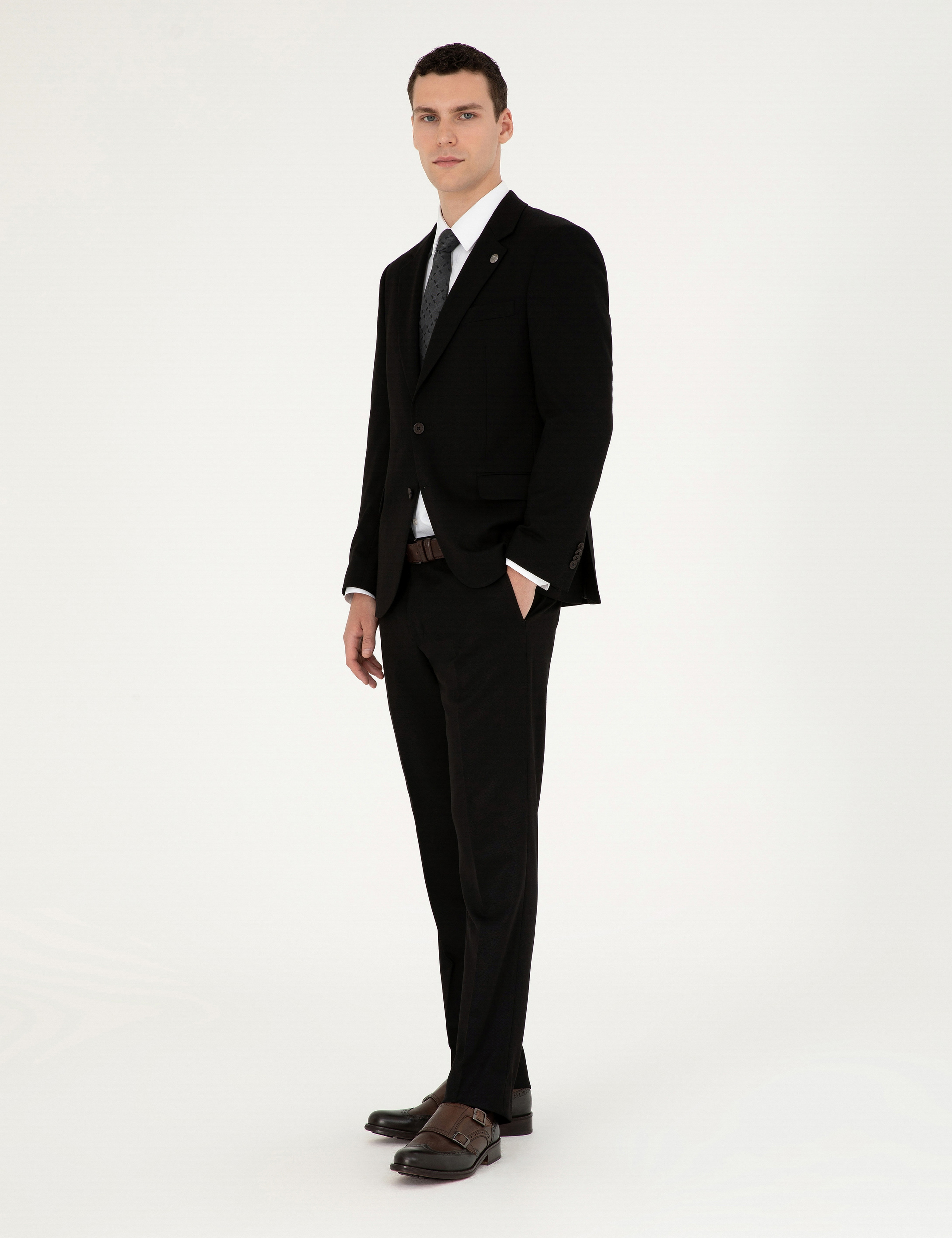 Siyah Slim Fit Takım Elbise - Image 4