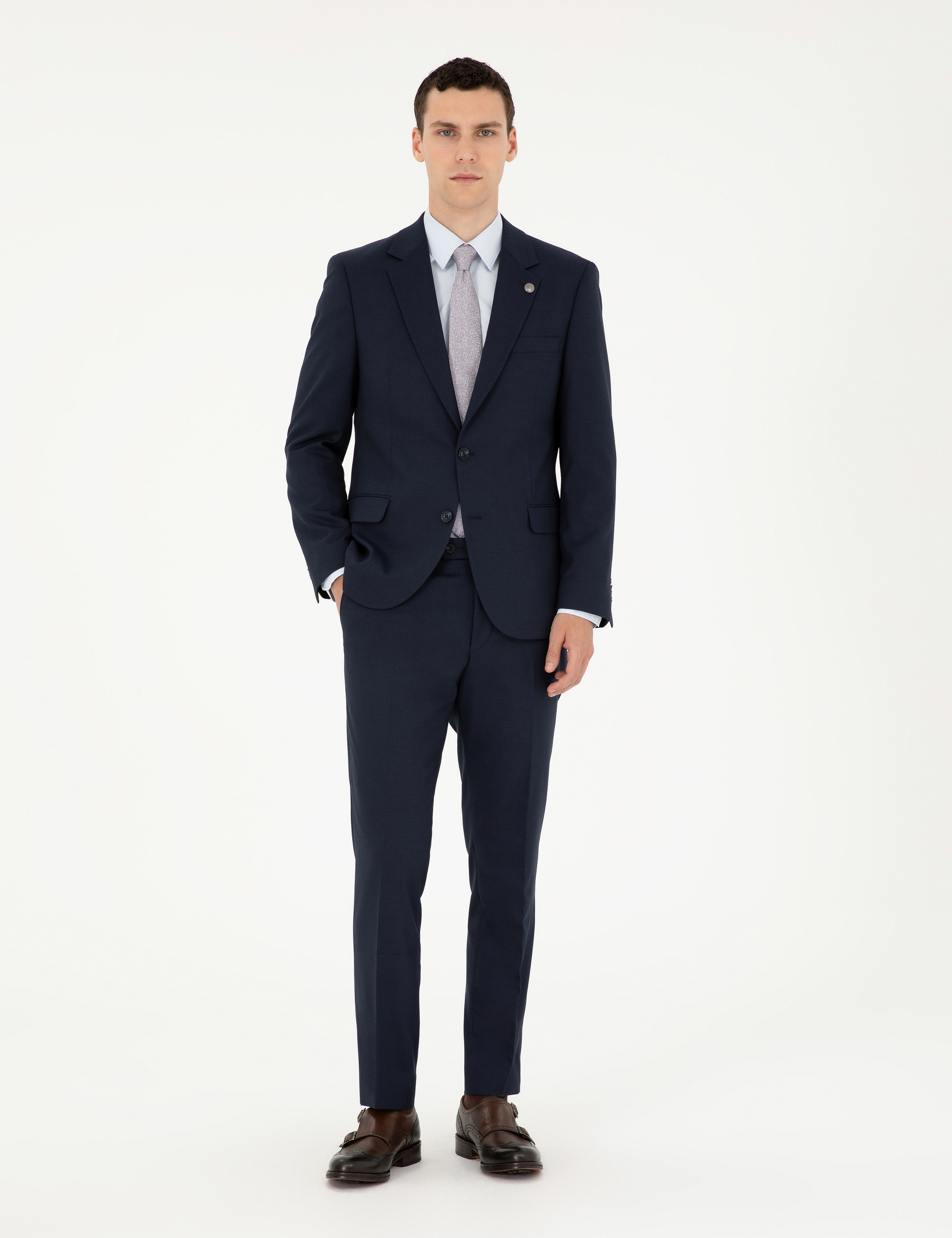 Lacivert Slim Fit Takım Elbise - Image 1