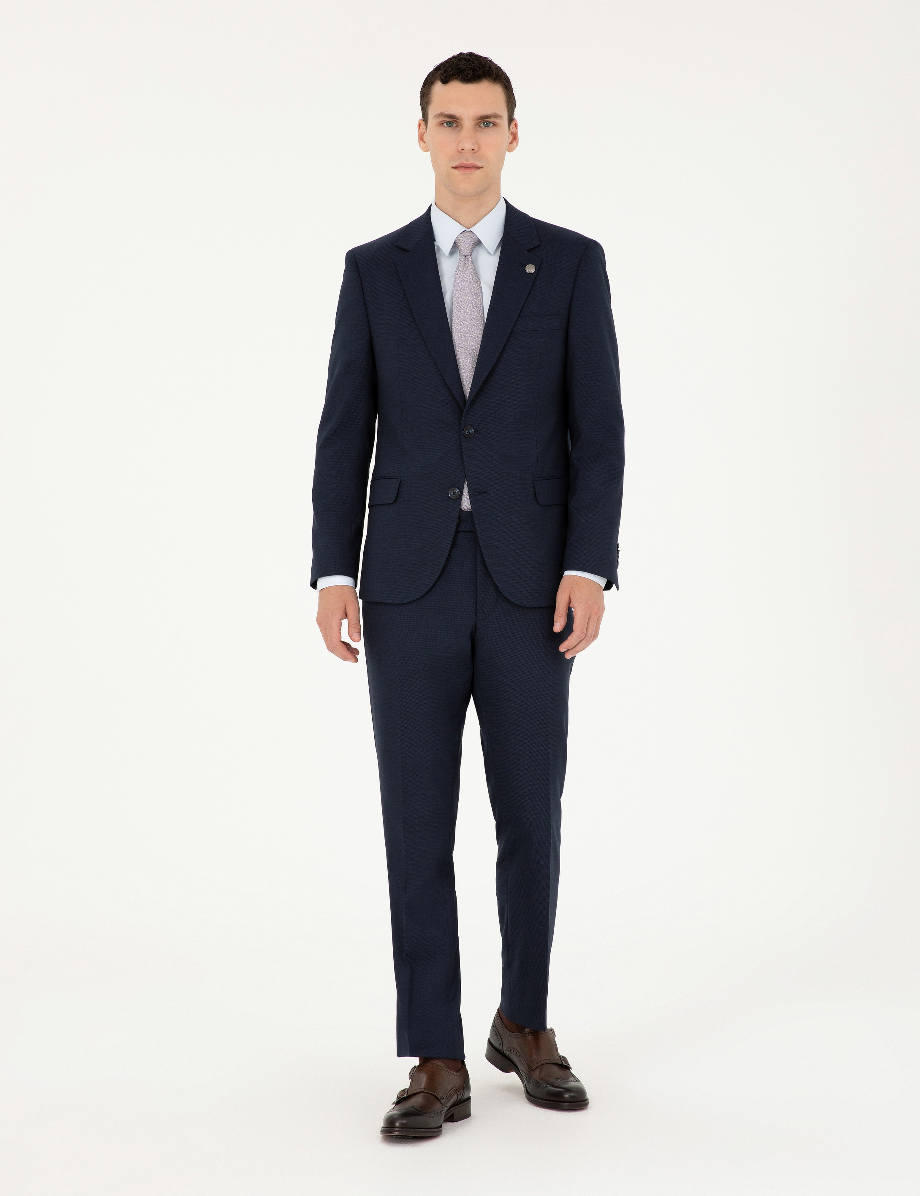 Lacivert Slim Fit Takım Elbise - Image 4