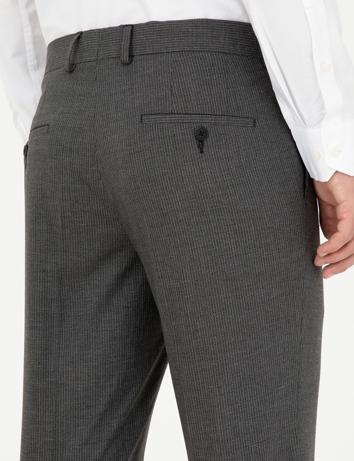 Füme Slim Fit Çizgili Kumaş Pantolon - 50297523045