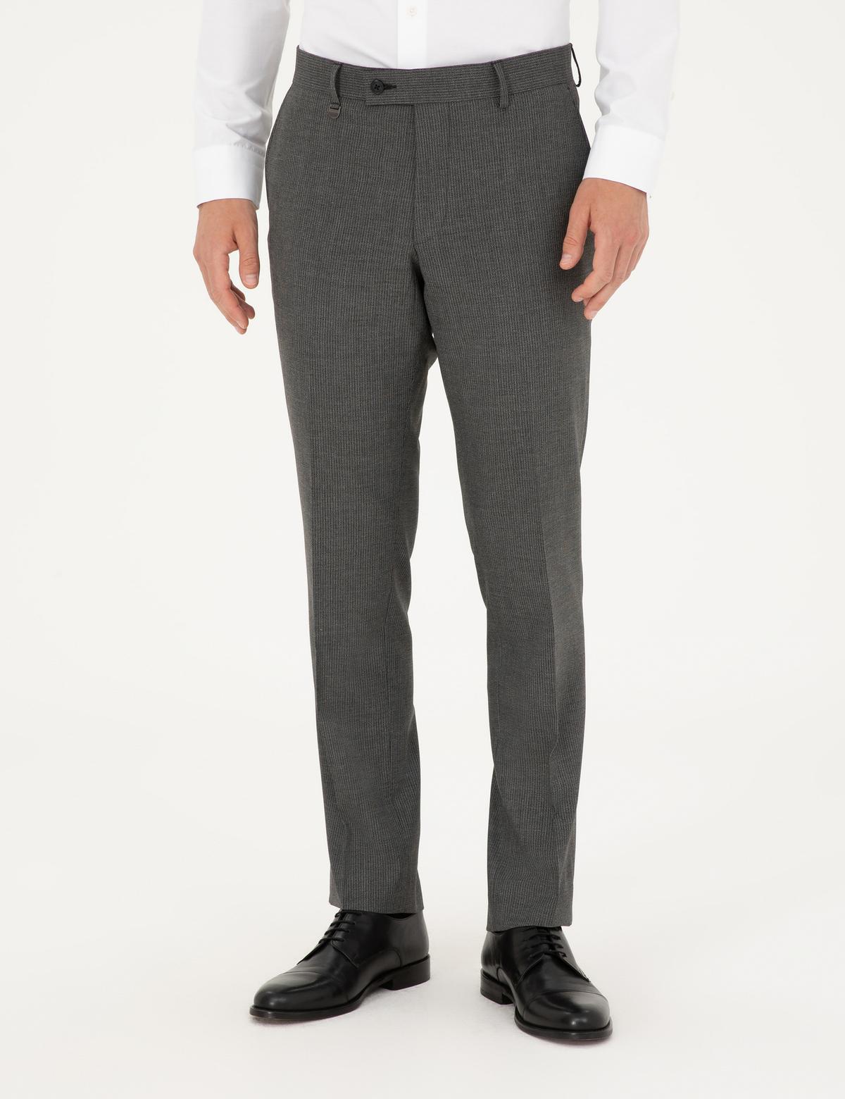 Füme Slim Fit Çizgili Kumaş Pantolon - 50297523045