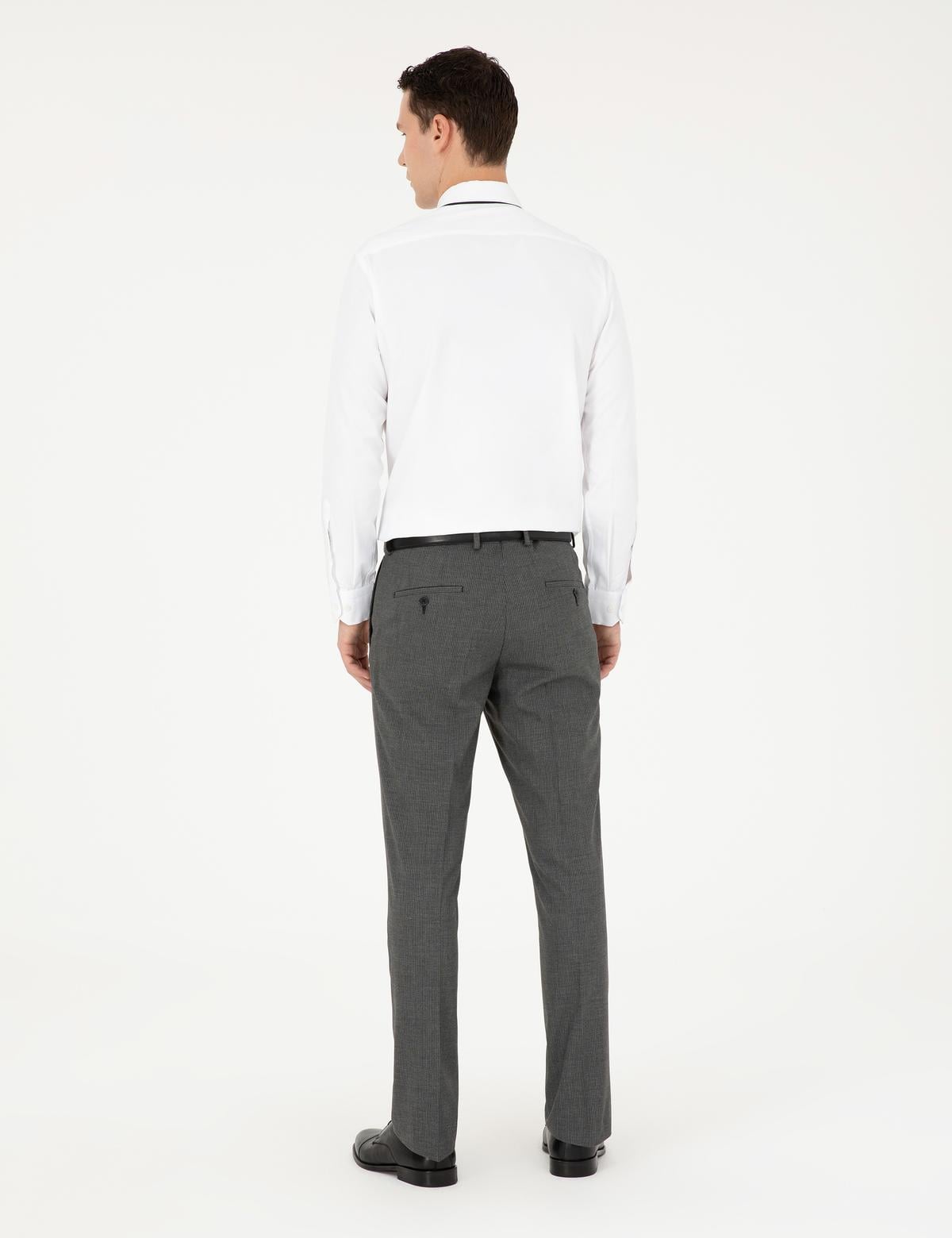 Füme Slim Fit Çizgili Kumaş Pantolon - 50297523045