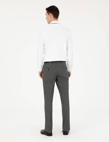 Füme Slim Fit Çizgili Kumaş Pantolon