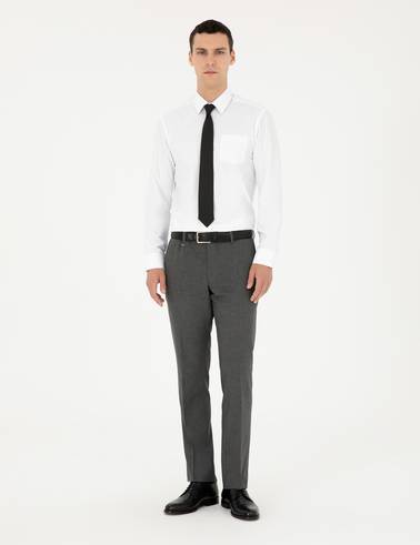 Füme Slim Fit Çizgili Kumaş Pantolon