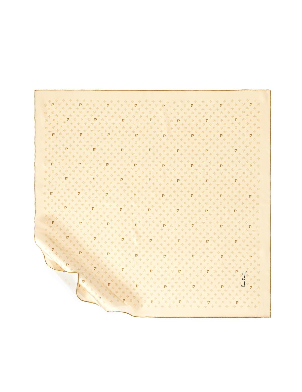 Bej Krep Saten Eşarp