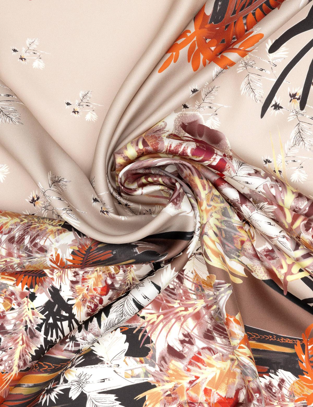 Bej İpek Tivil Eşarp - 50302688001