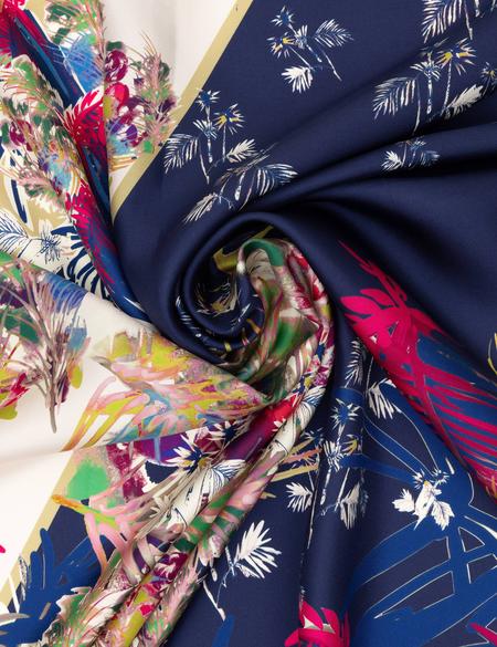 Lacivert İpek Tivil Eşarp - 50302688003