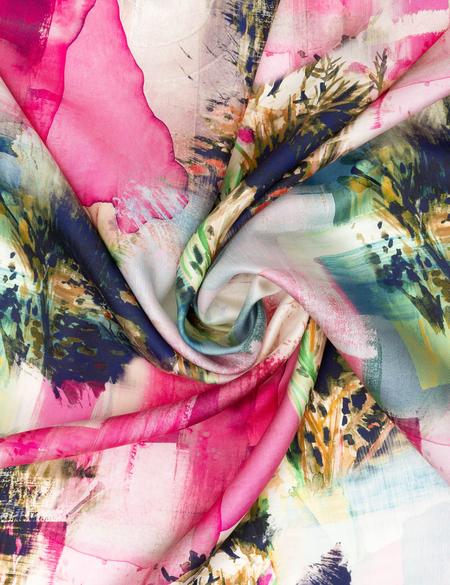 Lacivert İpek Tivil Eşarp - 50302695004