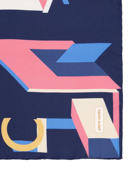 Lacivert İpek Tivil Eşarp - 50302698002