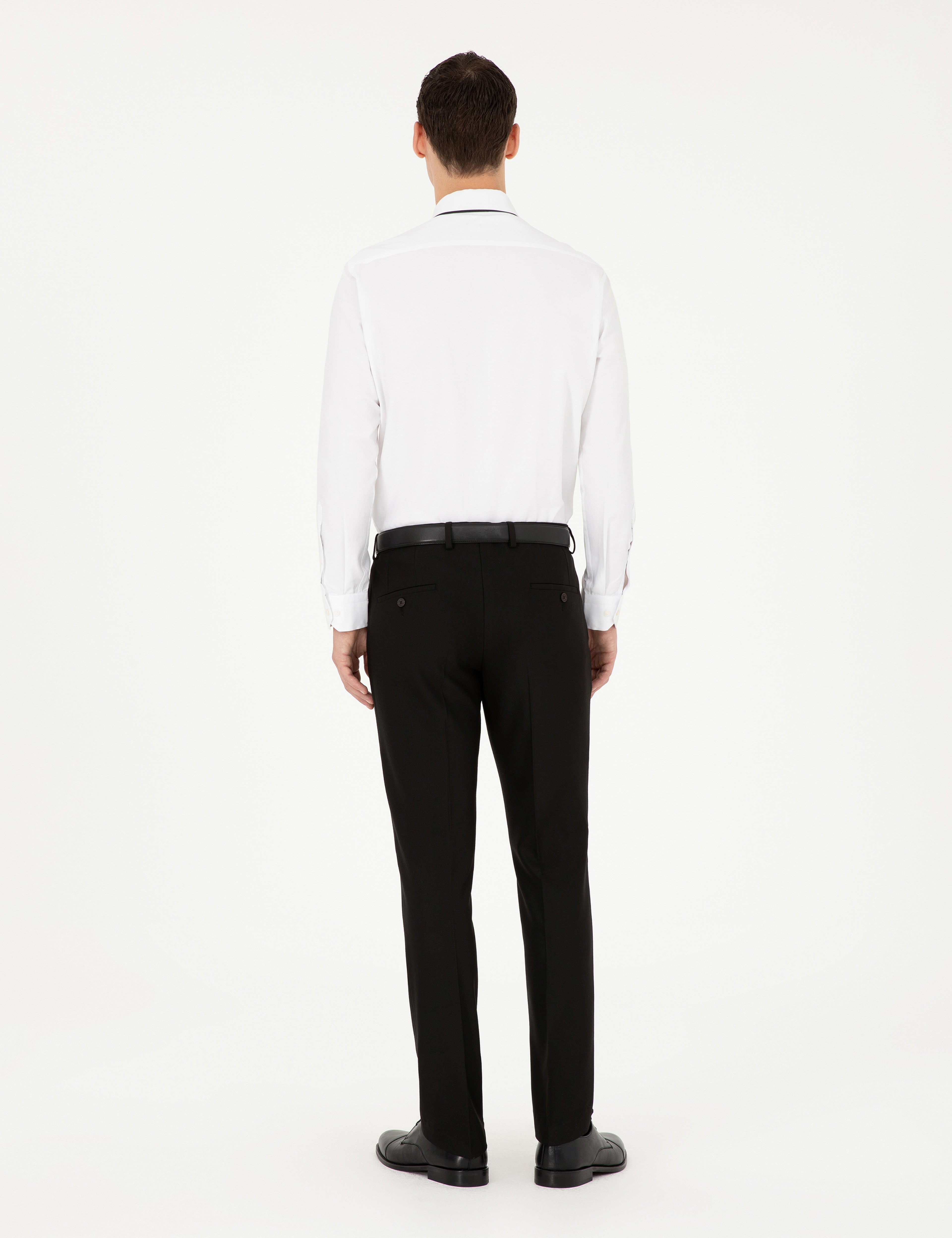 Siyah Slim Fit Kumaş Pantolon - Image 4