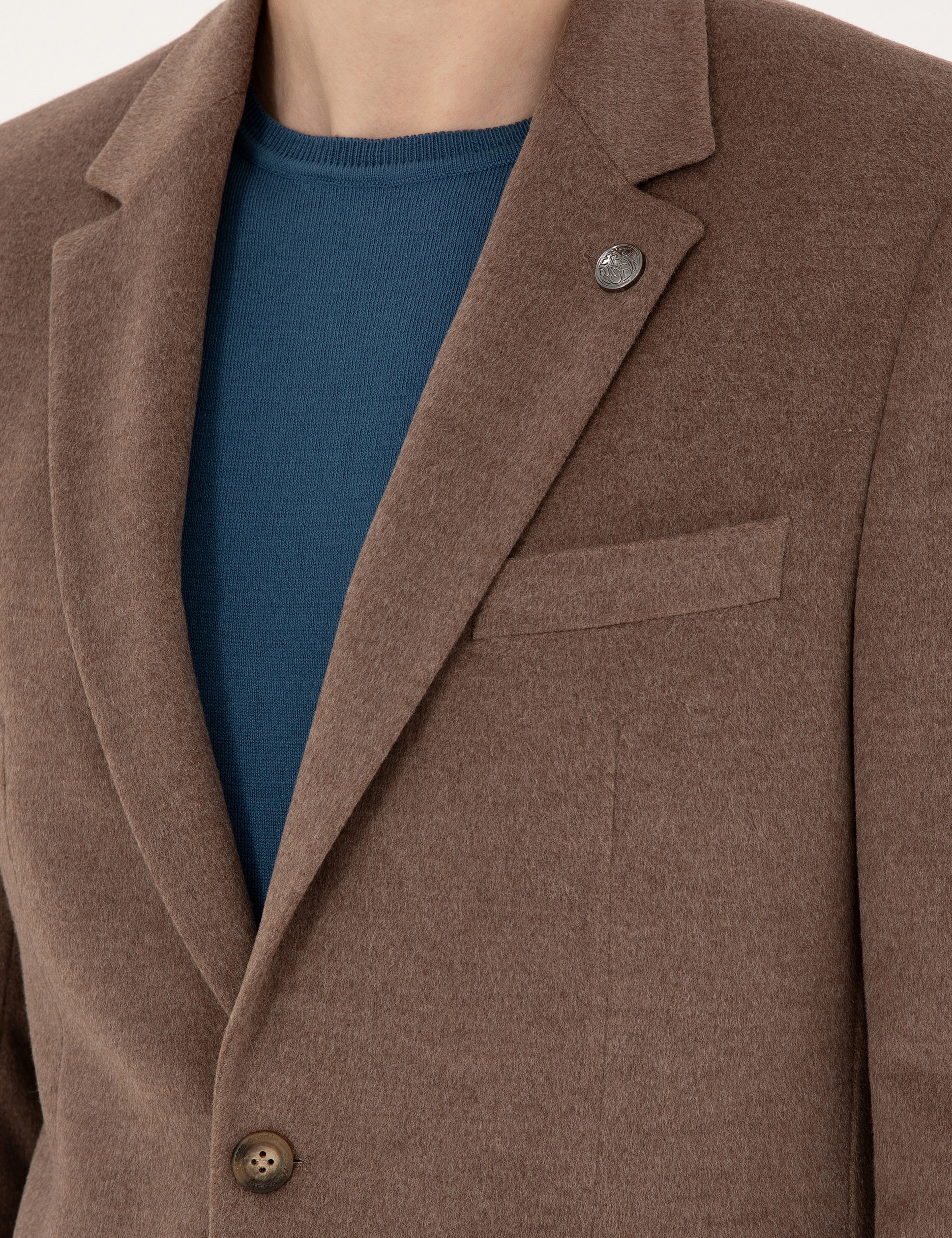 Açık Kahverengi Slim Fit Ceket - Image 7