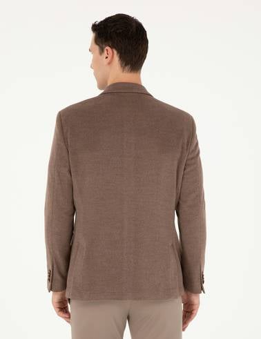 Açık Kahverengi Slim Fit Ceket