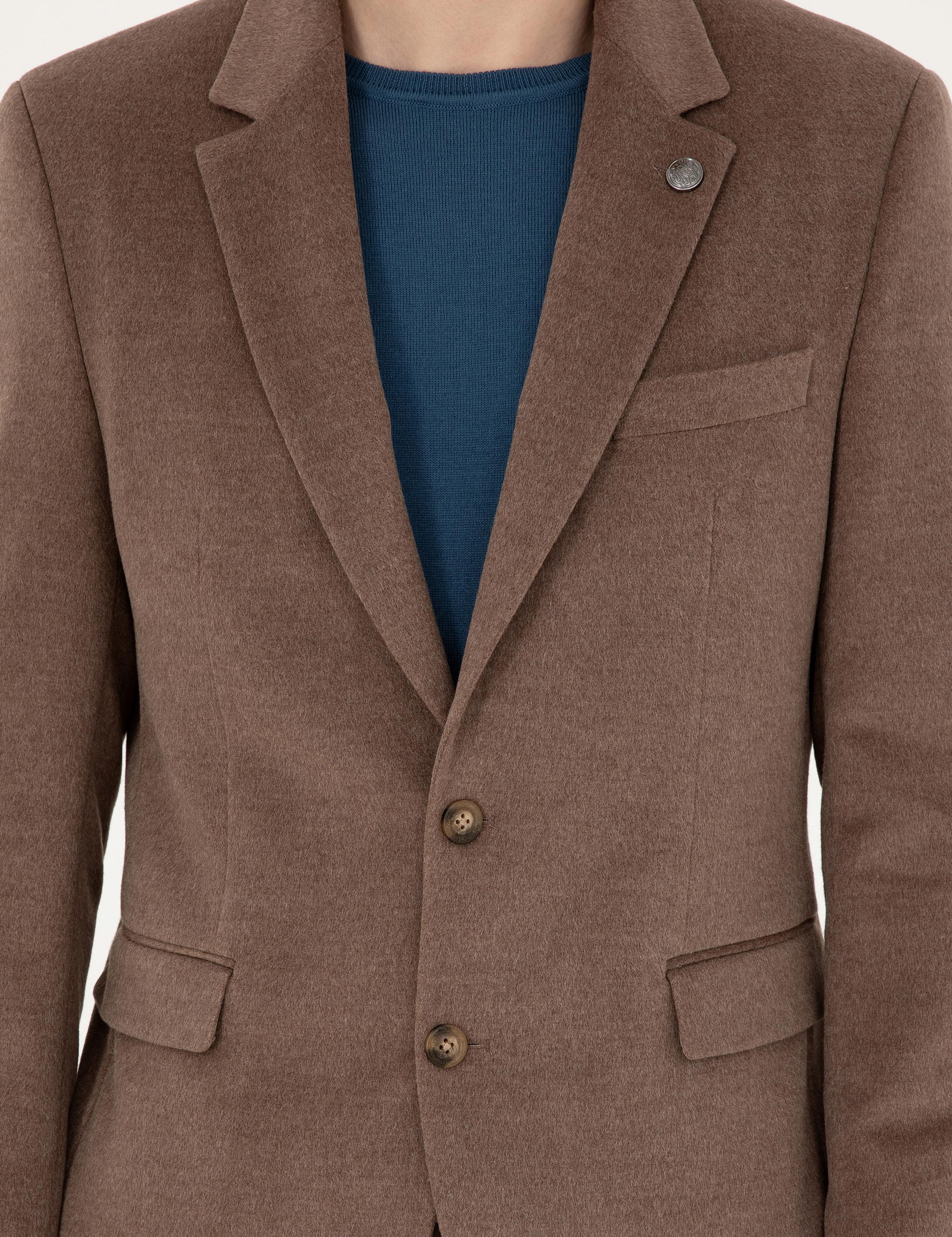 Açık Kahverengi Slim Fit Ceket