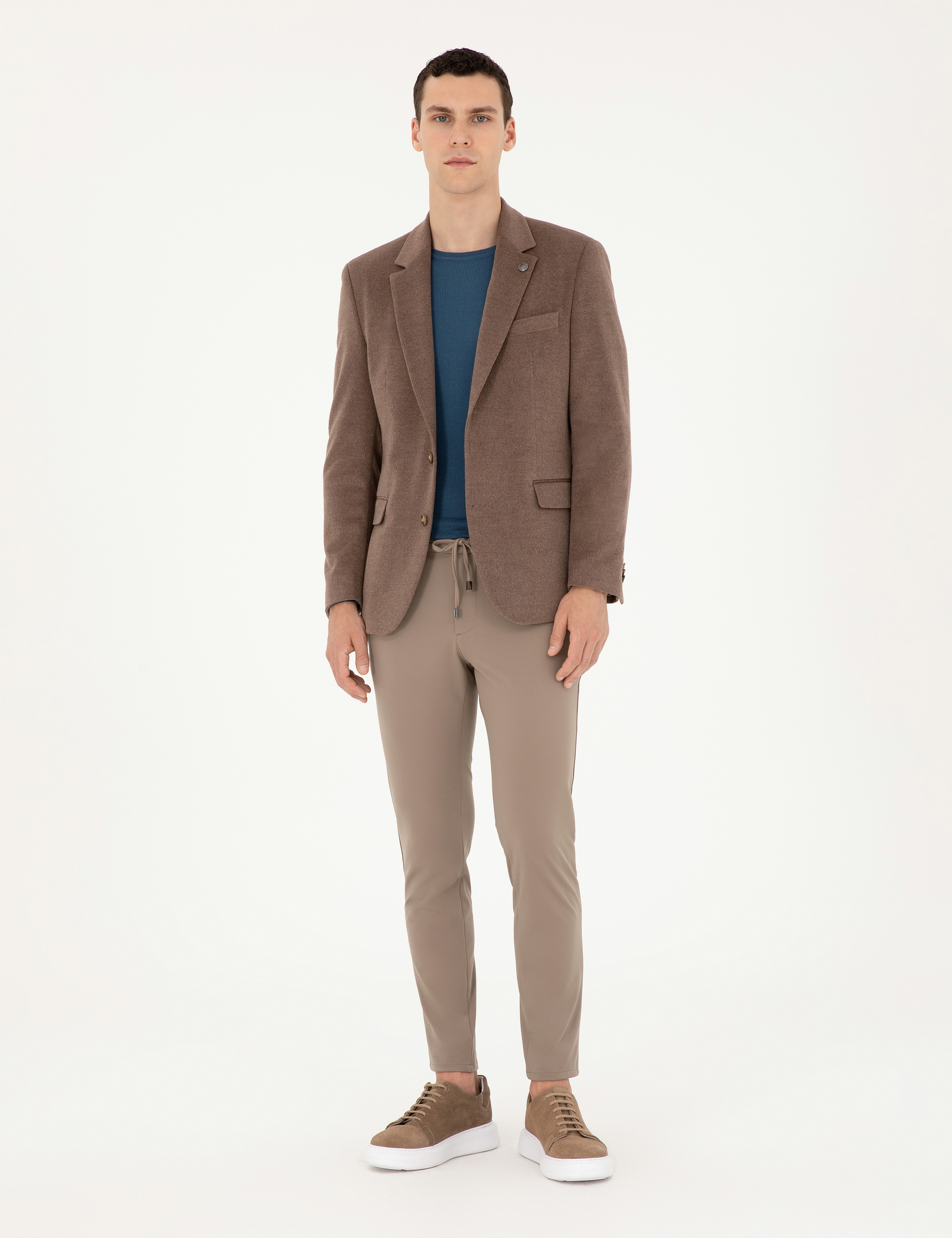 Açık Kahverengi Slim Fit Ceket - Image 4