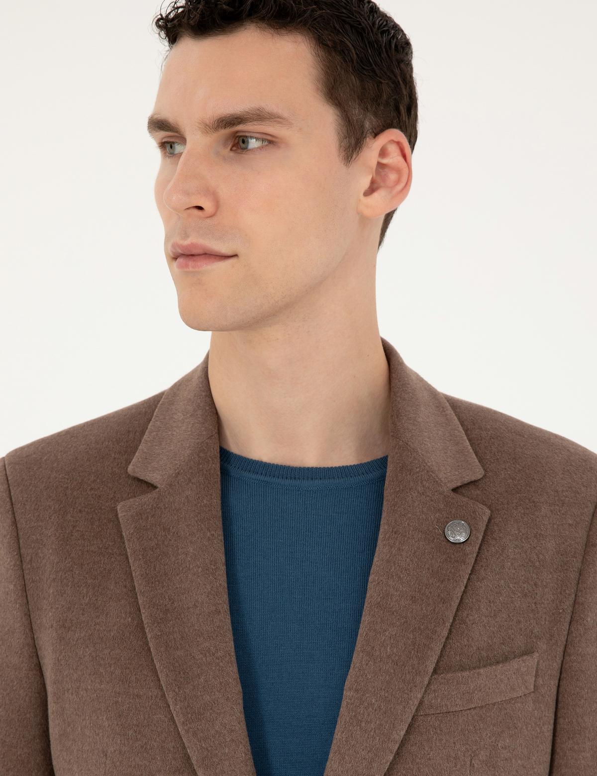 Açık Kahverengi Slim Fit Ceket - 50296409005