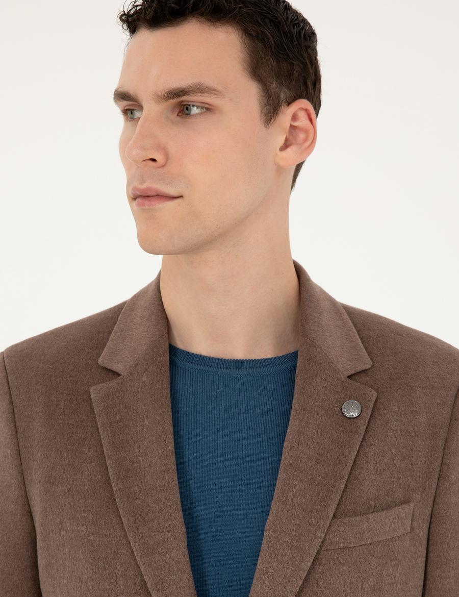 Açık Kahverengi Slim Fit Ceket
