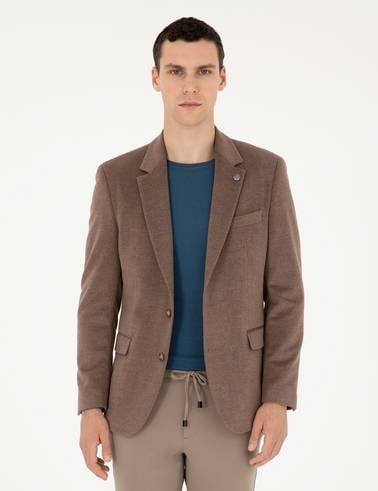 Açık Kahverengi Slim Fit Ceket