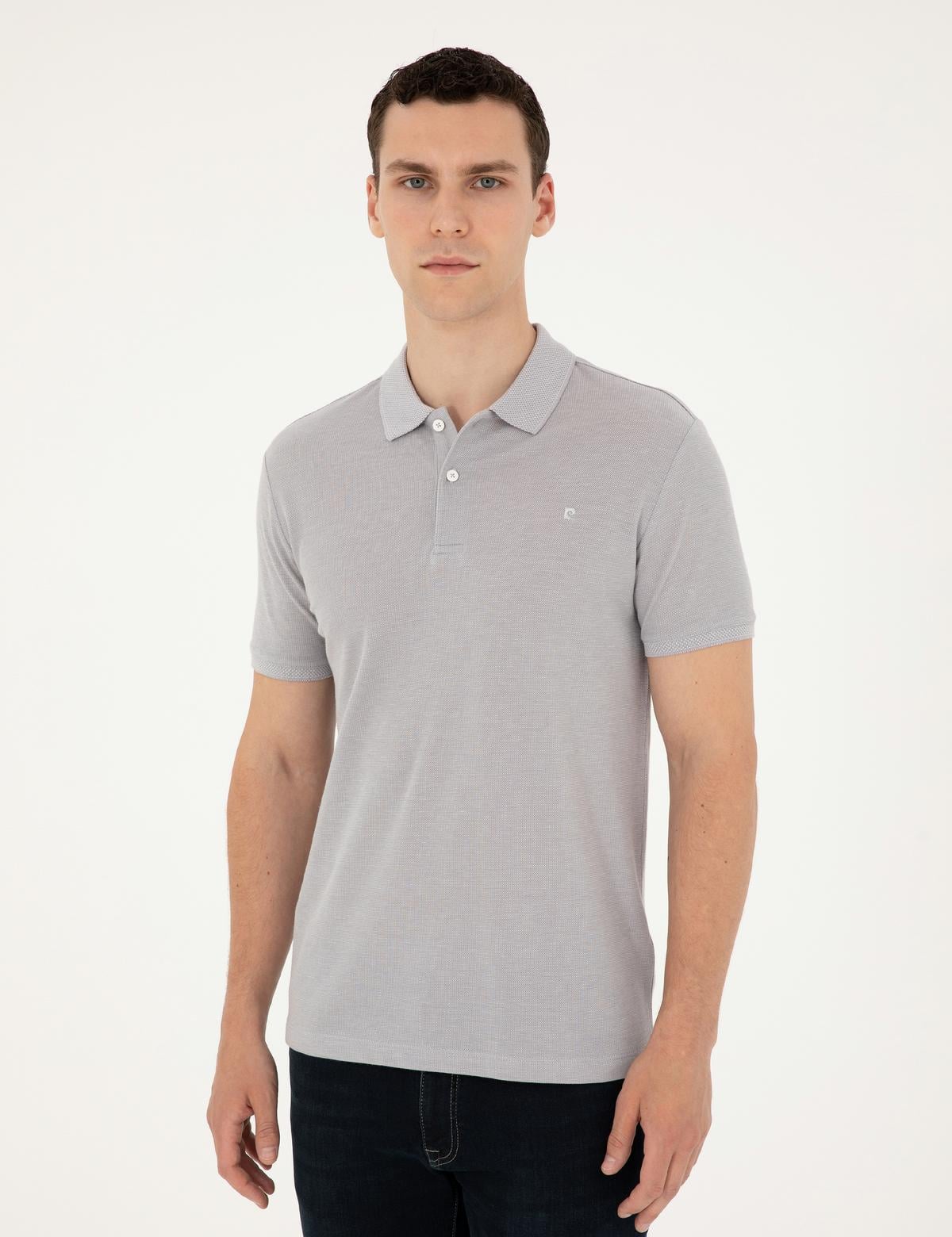 Açık Gri Melanj Slim Fit Tişört - 50297406007