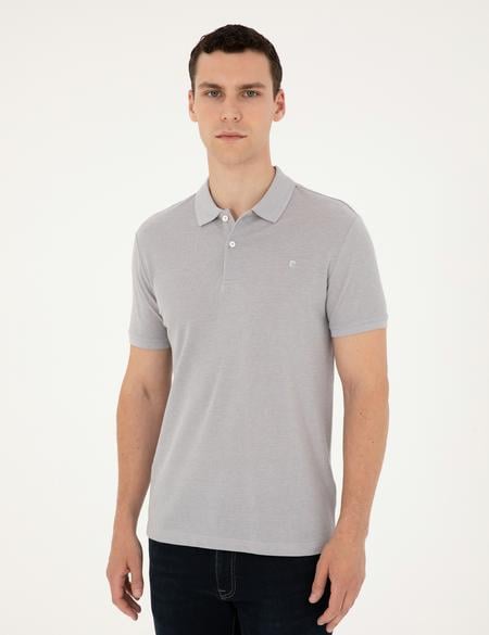 Açık Gri Melanj Slim Fit Tişört - 50297406007