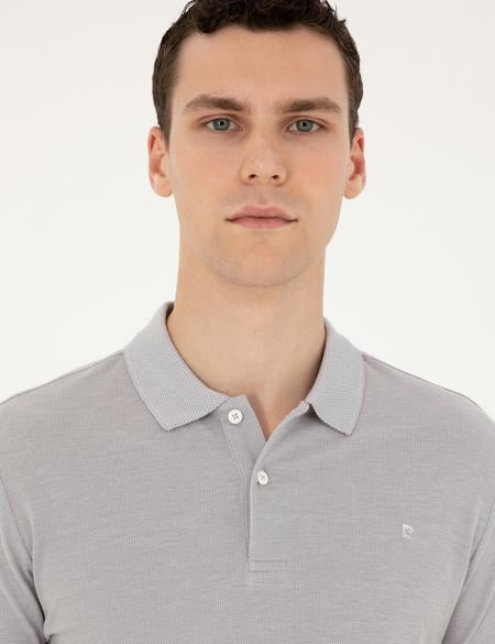 Açık Gri Melanj Slim Fit Tişört - 50297406007