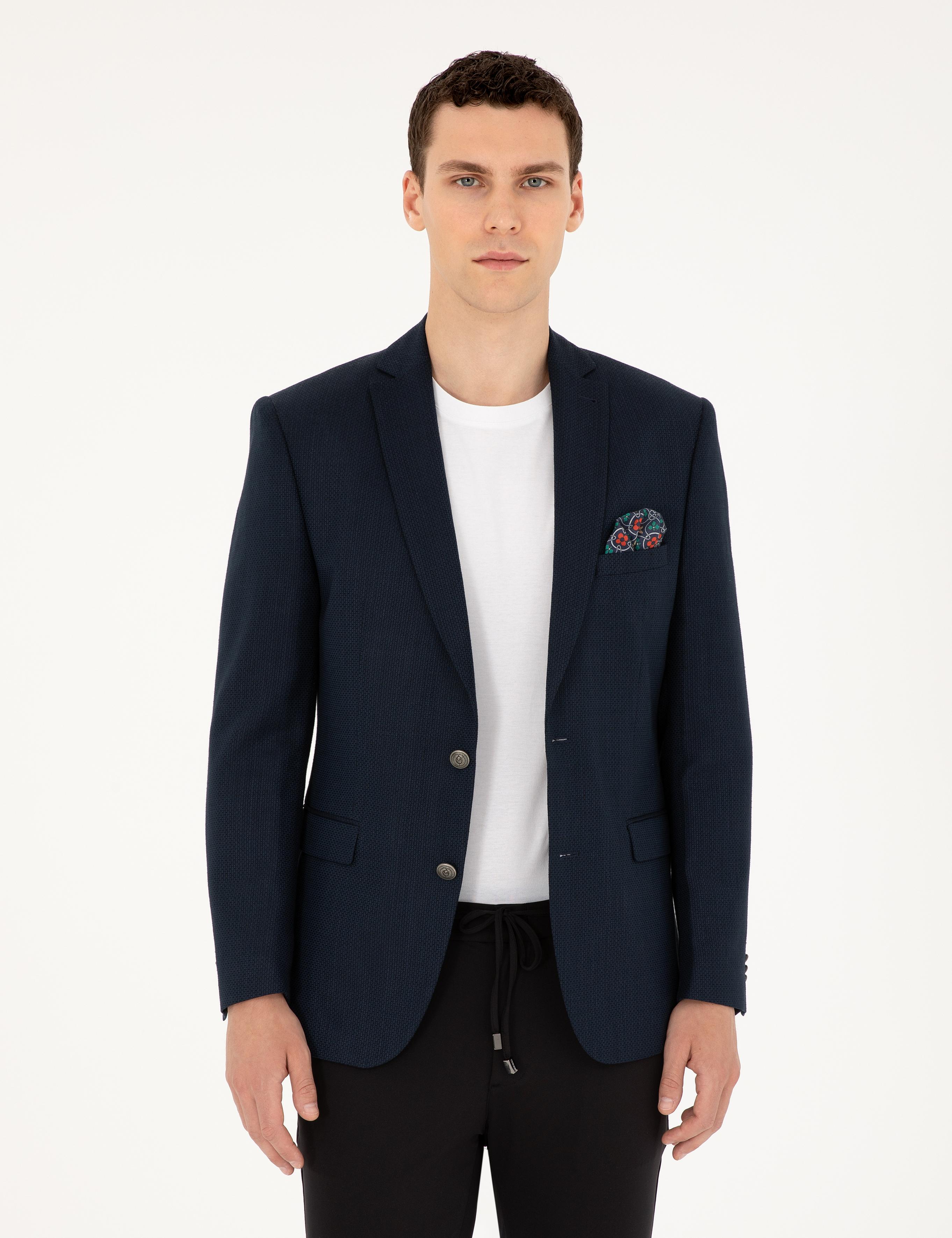 Lacivert Slim Fit Ceket