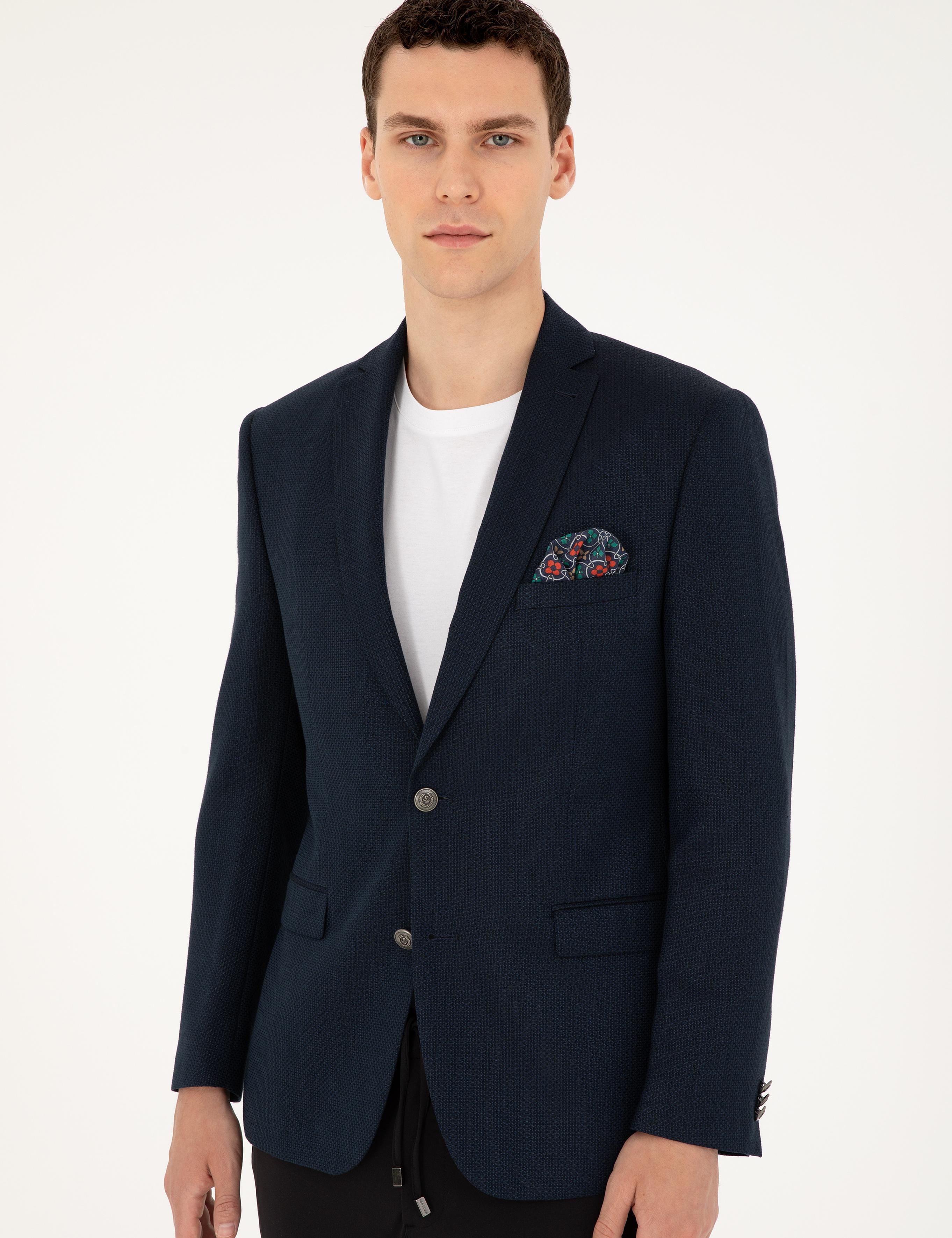 Lacivert Slim Fit Ceket