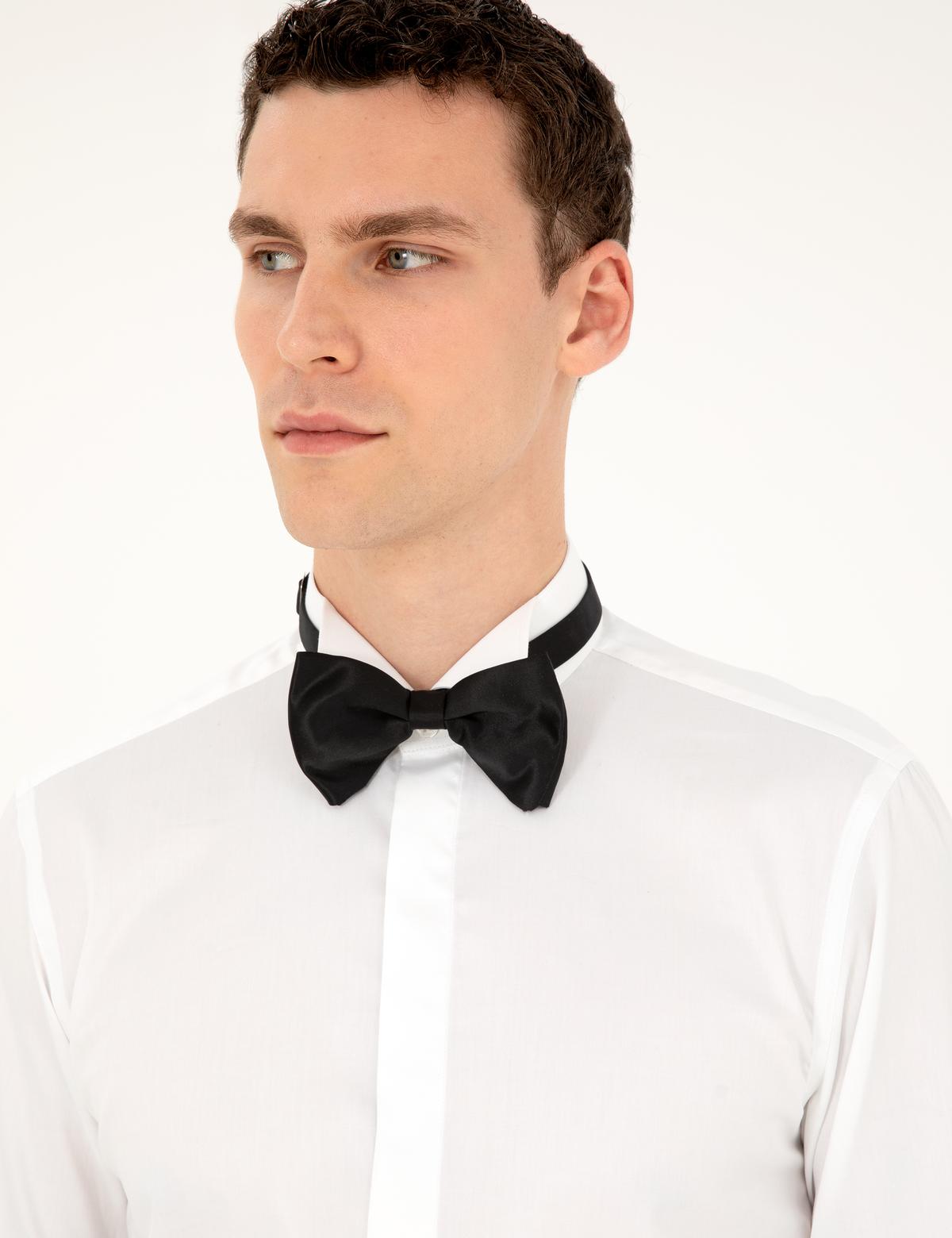 Beyaz Slim Fit Smokin Gömlek - 50236008005