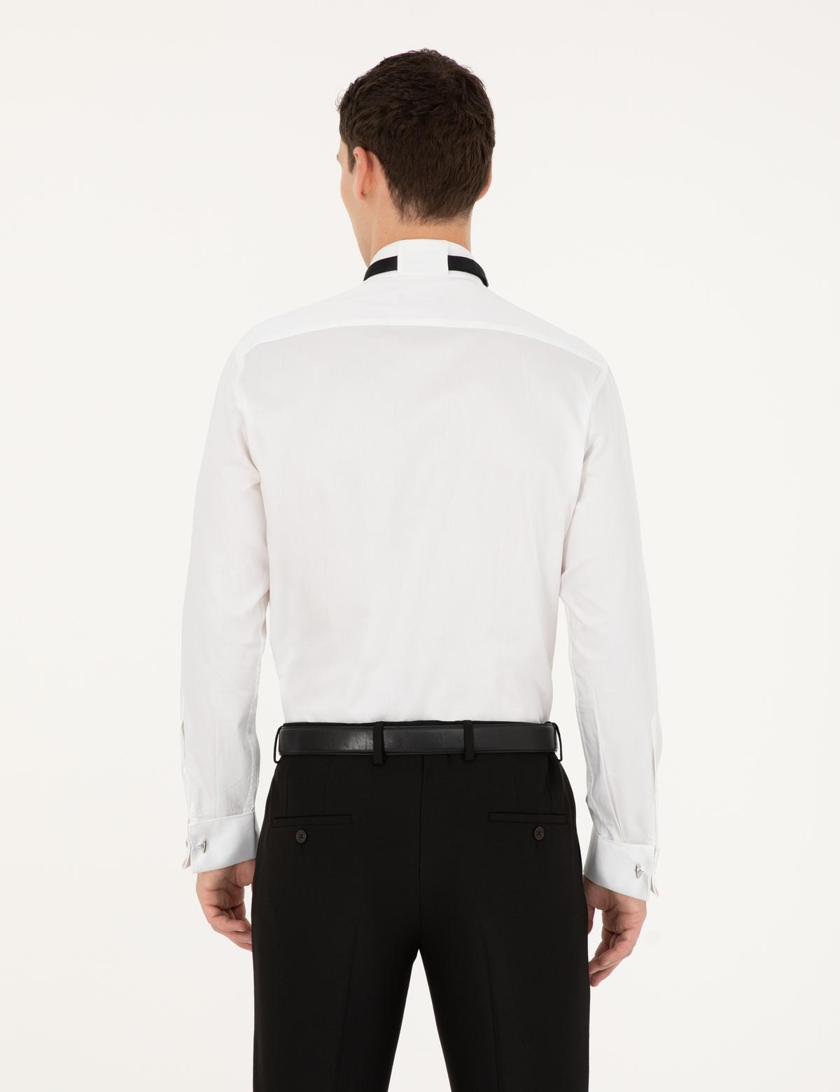 Beyaz Slim Fit Smokin Gömlek - 50236008005