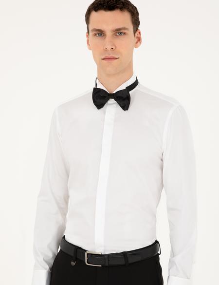 Beyaz Slim Fit Smokin Gömlek - 50236008005