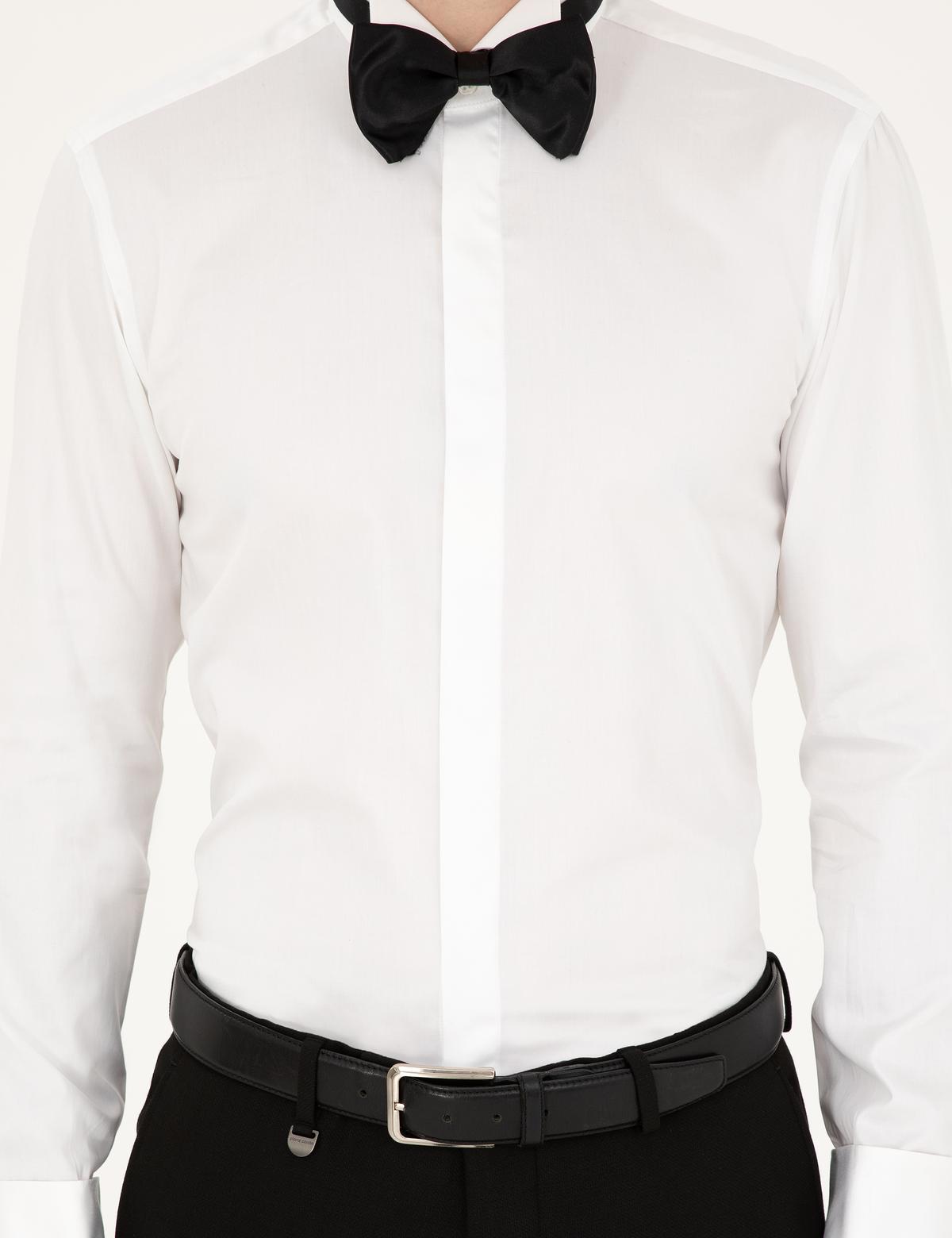 Beyaz Slim Fit Smokin Gömlek - 50236008005