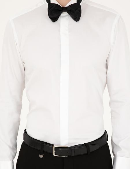 Beyaz Slim Fit Smokin Gömlek - 50236008005