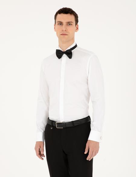 Beyaz Slim Fit Smokin Gömlek - 50236008005