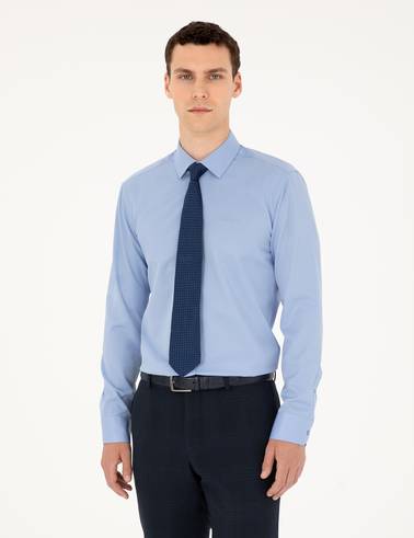Mavi Slim Fit Uzun Kollu Basic Gömlek